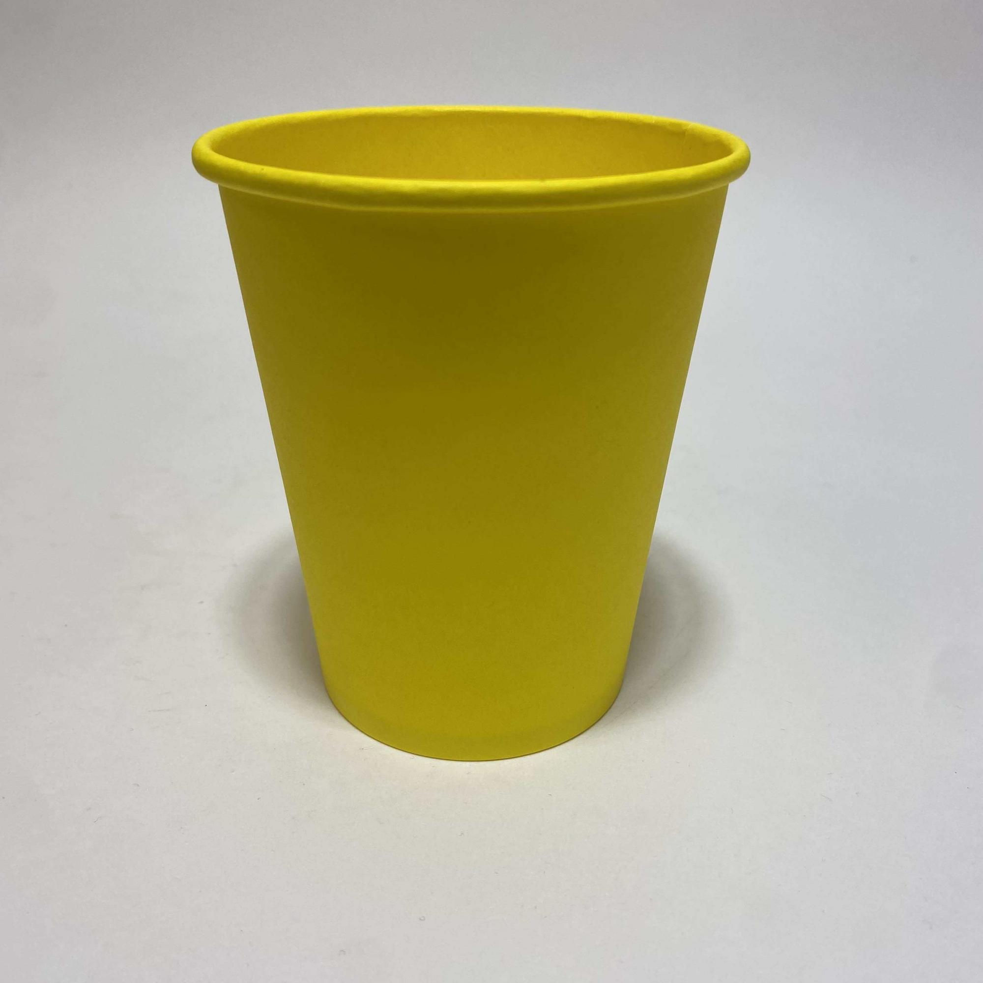 Стакан бумажный двухсторонний Желтый 250/270 мл, 50 штук/упак