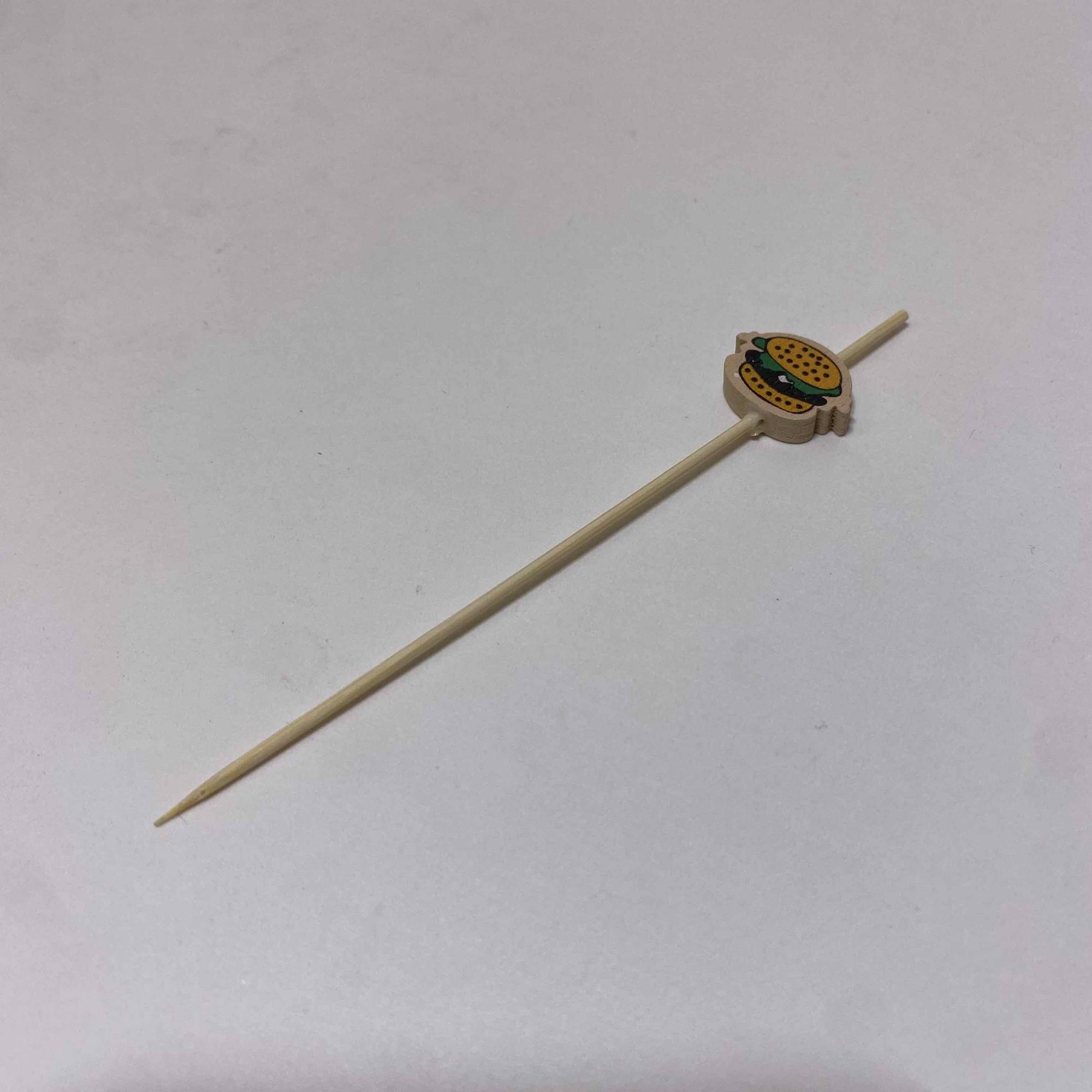 Пика деревянная Бургер  12см, 100шт/упак