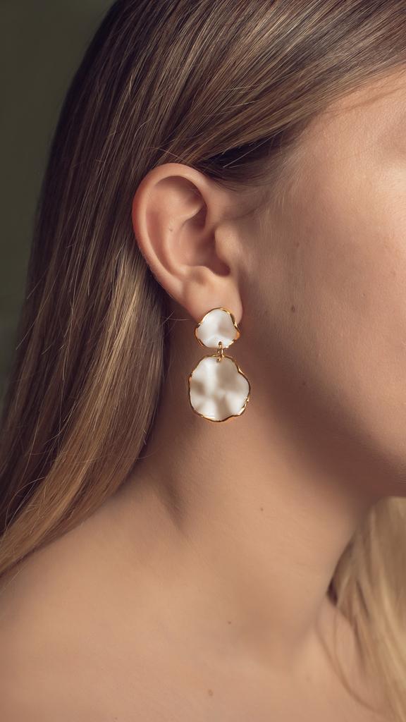 Серьги "Вдохновение" белые XL