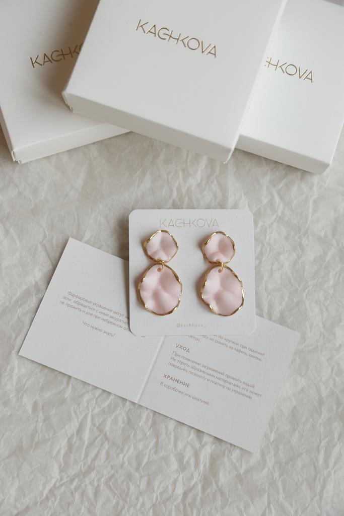 Серьги "Вдохновение" розовый XL
