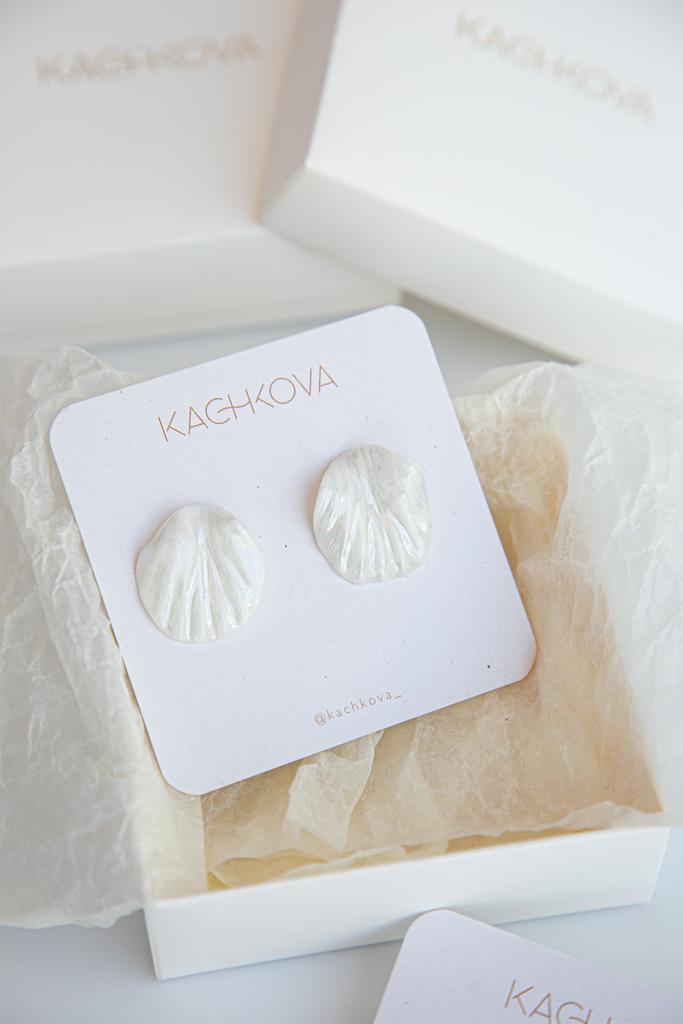 Серьги "Морская"перламутр