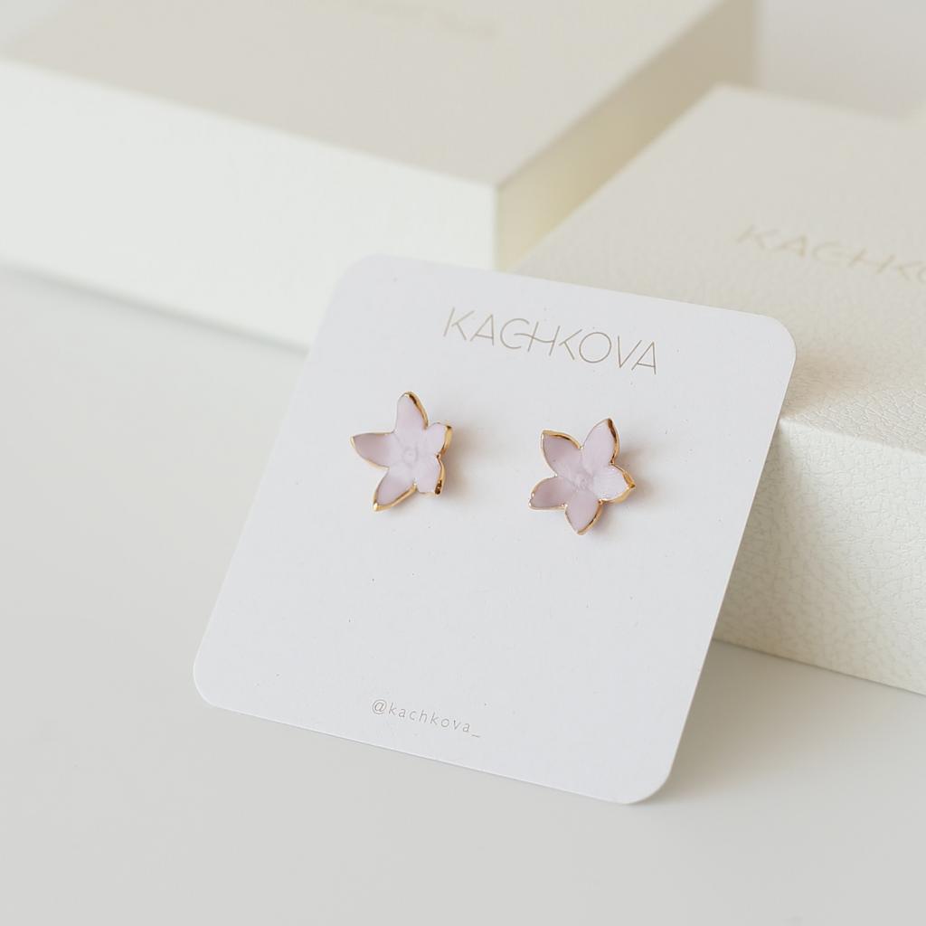 Серьги "Сирень"пятилистный