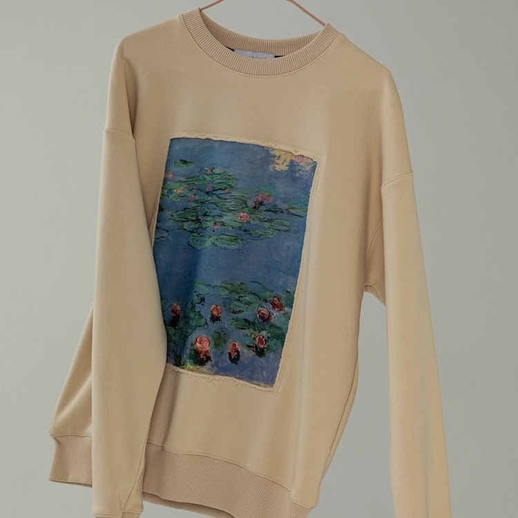 Свитшот в бежевом цвете Клод Моне "Кувшинки"