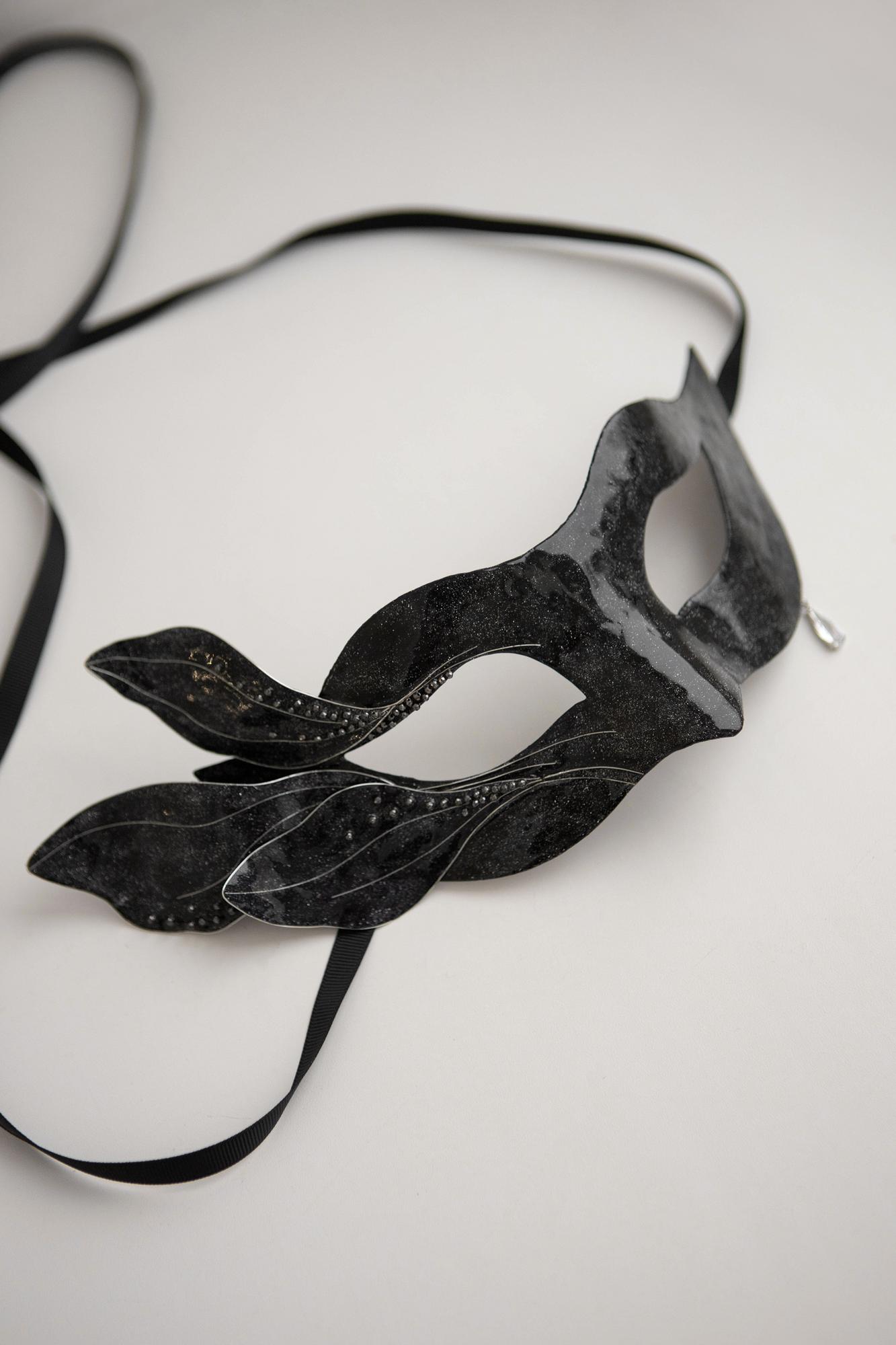маска маскарадная, маска на бал, черная маска женская, маска женская на маскарад, украшение на новый год, вечерняя бижутерия купить