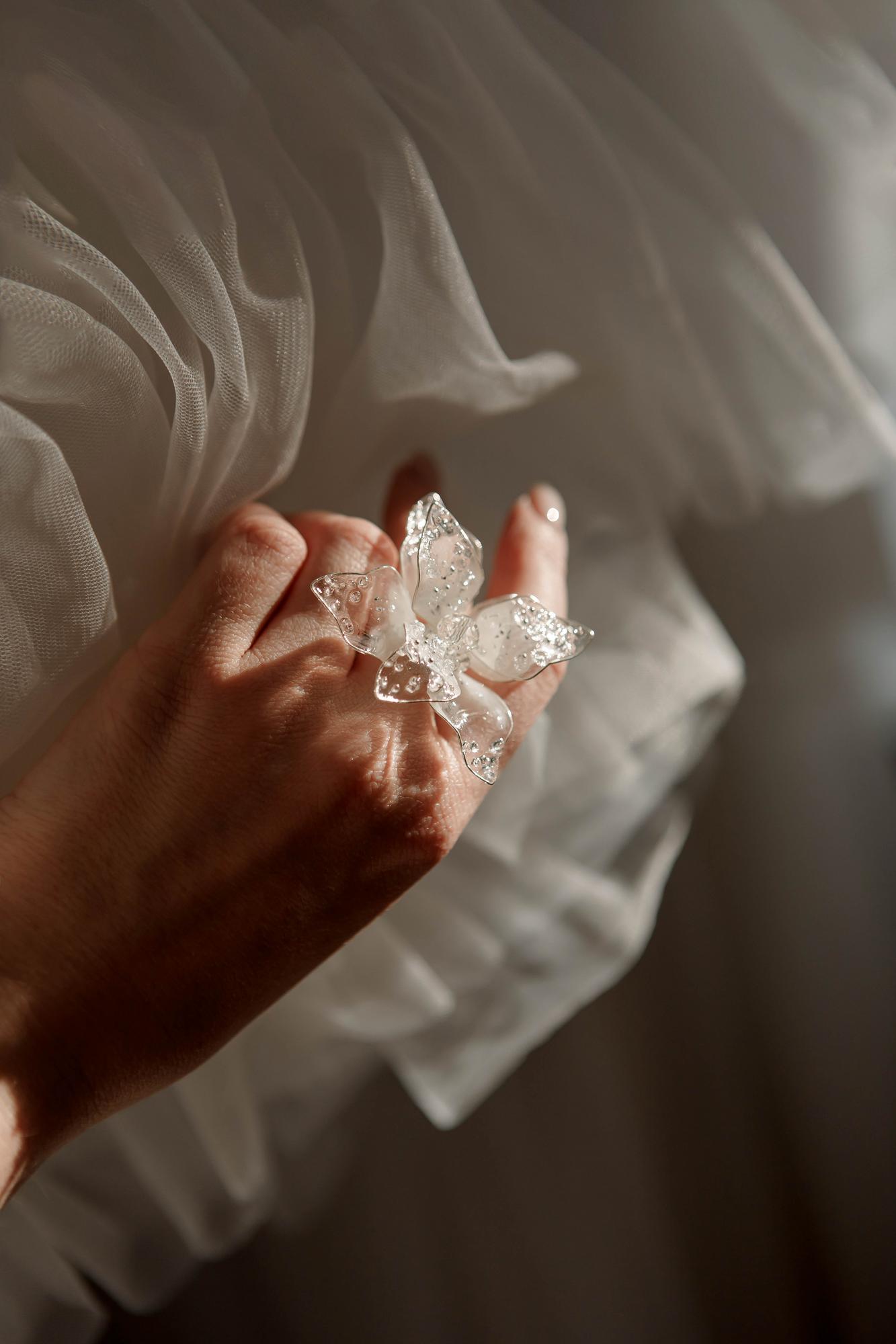 кольцо цветок для невесты, кольцо ручной работы купить, вечерние украшения, крупное женское кольцо, женские кольца ручной работы