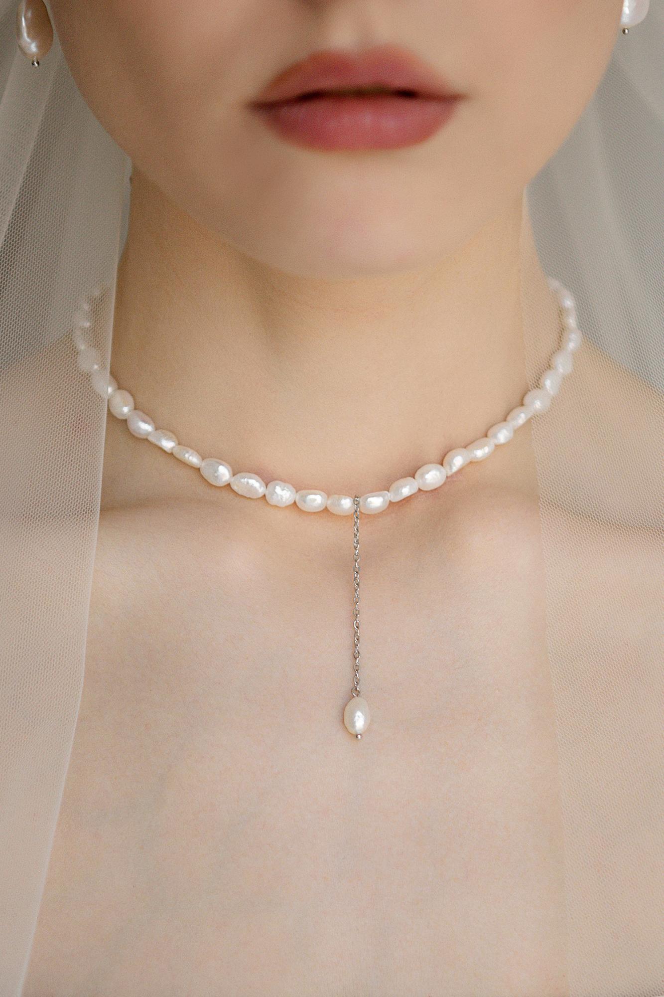 колье из барочного жемчуга, колье с жемчугом, свадебное колье из жемчуга, колье свадебное купить, колье для невесты спб, свадебное украшение на шею, свадебные украшения для невест