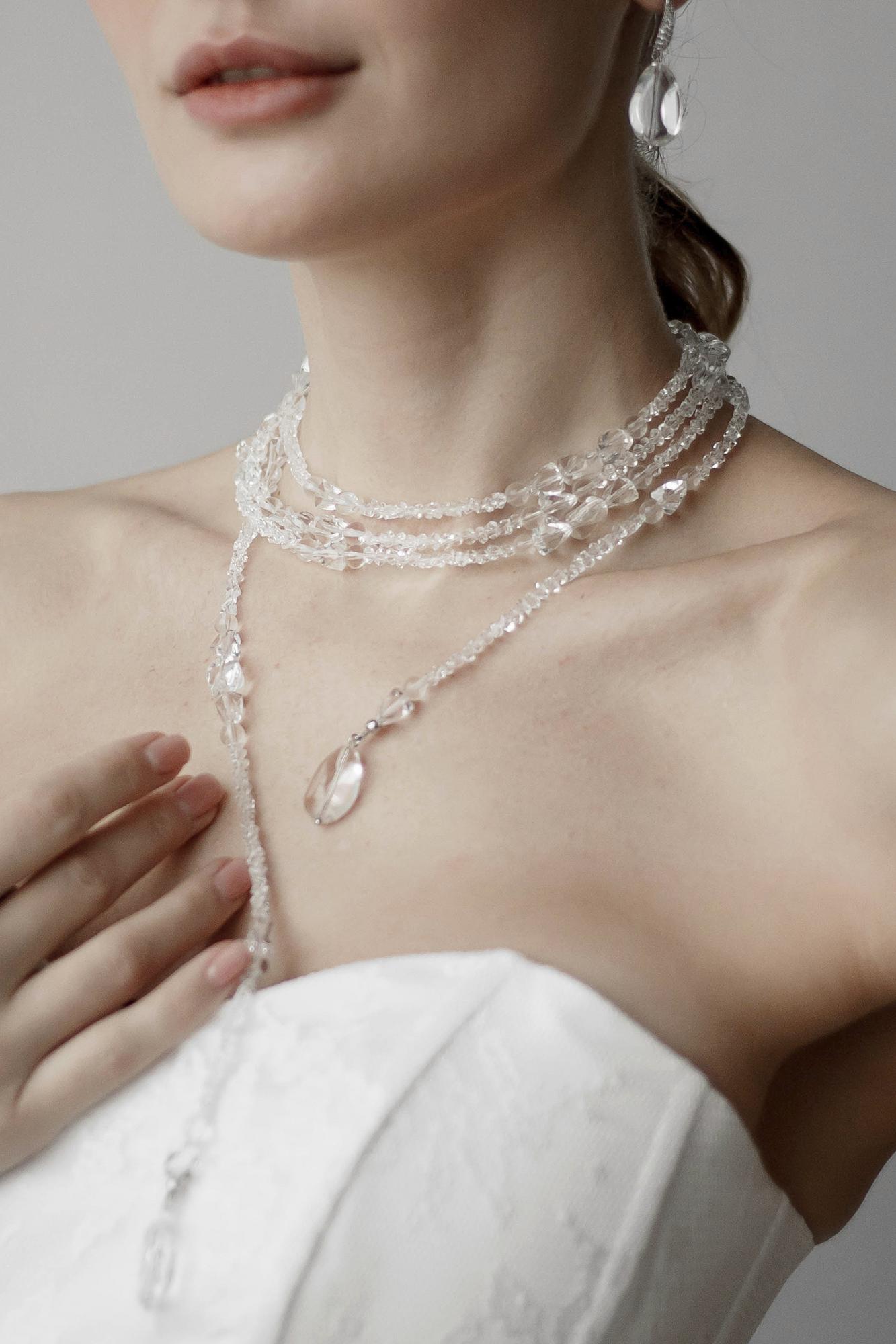 колье для невесты купить, свадебное колье, колье из хрусталя купить, актуальные украшения для невест, свадебные украшения на шею купить, свадебные аксессуары