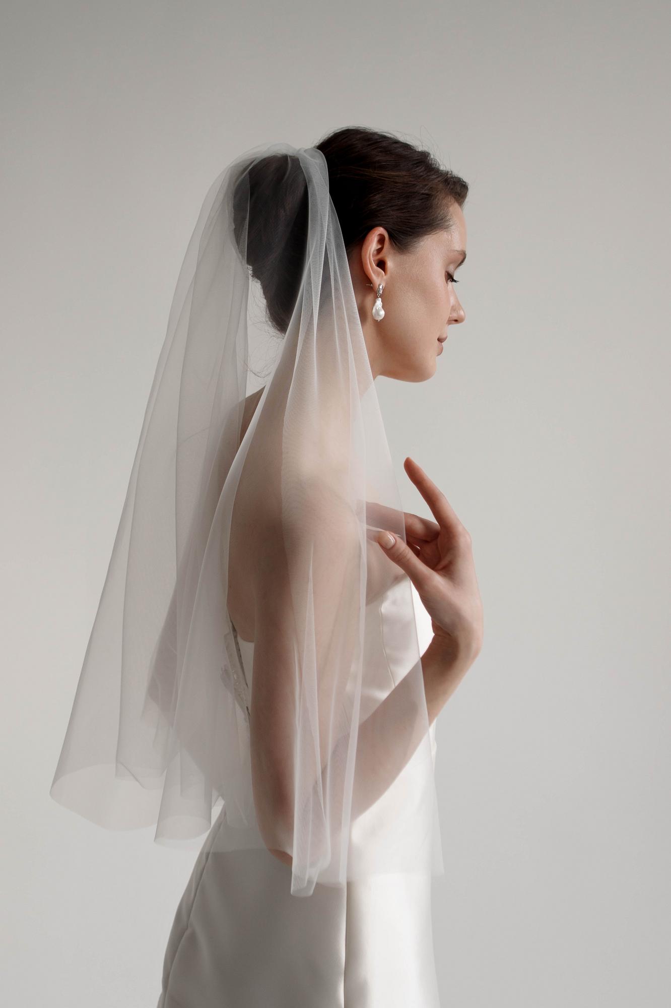 фата невесты купить, фата короткая купить, свадебная фата СПб, фата теплый белый, свадебные аксессуары для невест