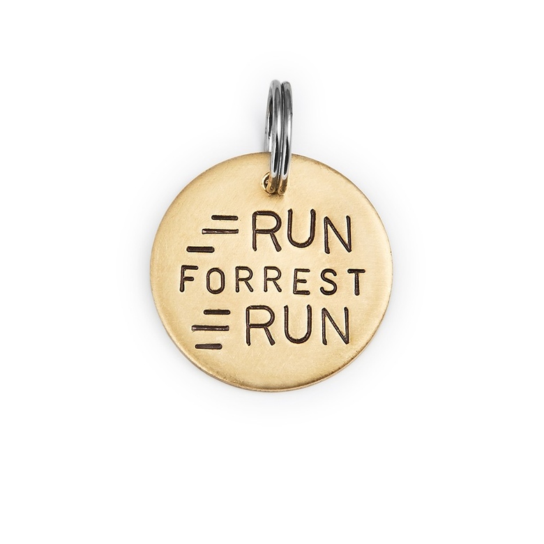 Адресник БЕГИ, ФОРРЕСТ, БЕГИ (латунь/мельхиор, 25/32 мм)