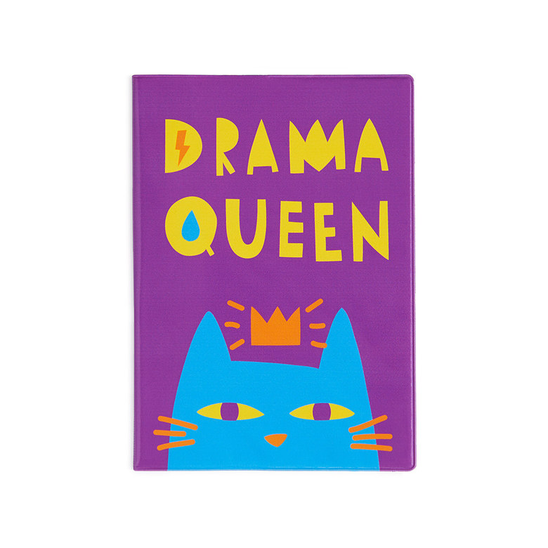 Обложка для ветпаспорта DRAMA CAT в твёрдом переплете