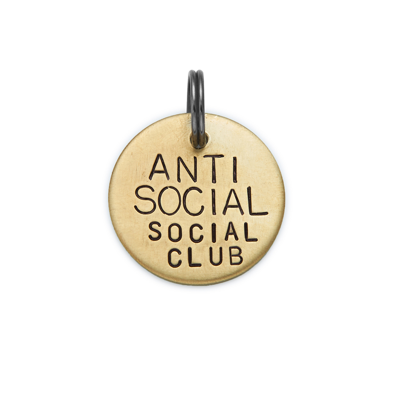 Адресник ANTISOCIAL SOCIAL CLUB (латунь/мельхиор, 25/32 мм)