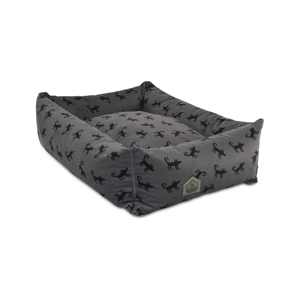 Лежак для собаки ШАРИК СЕРЫЙ (велюр)