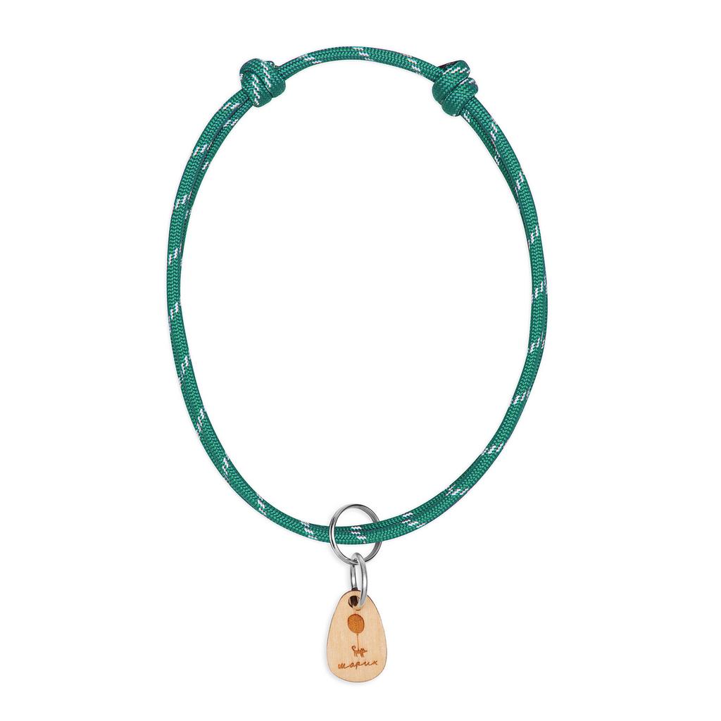 Шнурок для адресника круглый ИЗУМРУДНЫЙ (светоотражающий)