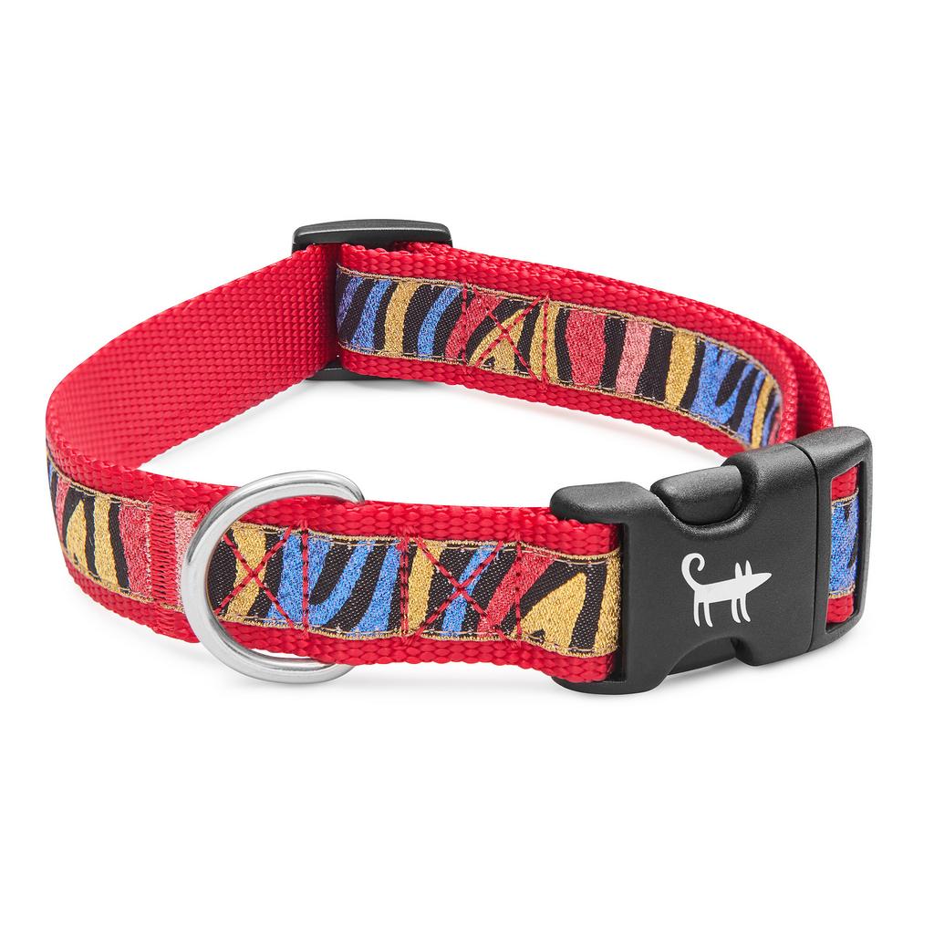 Ошейник для собаки WILD ZEBRA (красный/золотой)