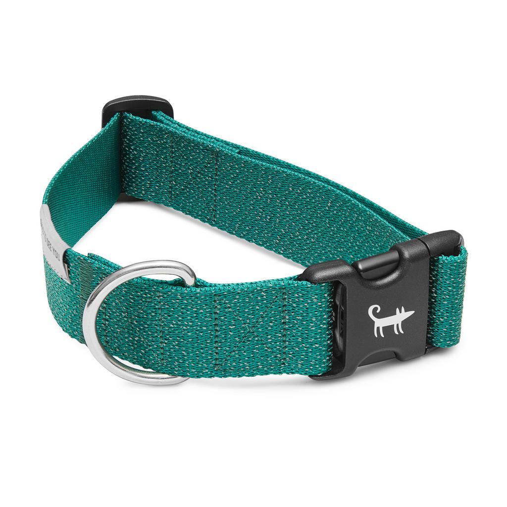 Широкий ошейник GOOD TO SEE YOU Teal (светоотражающий)