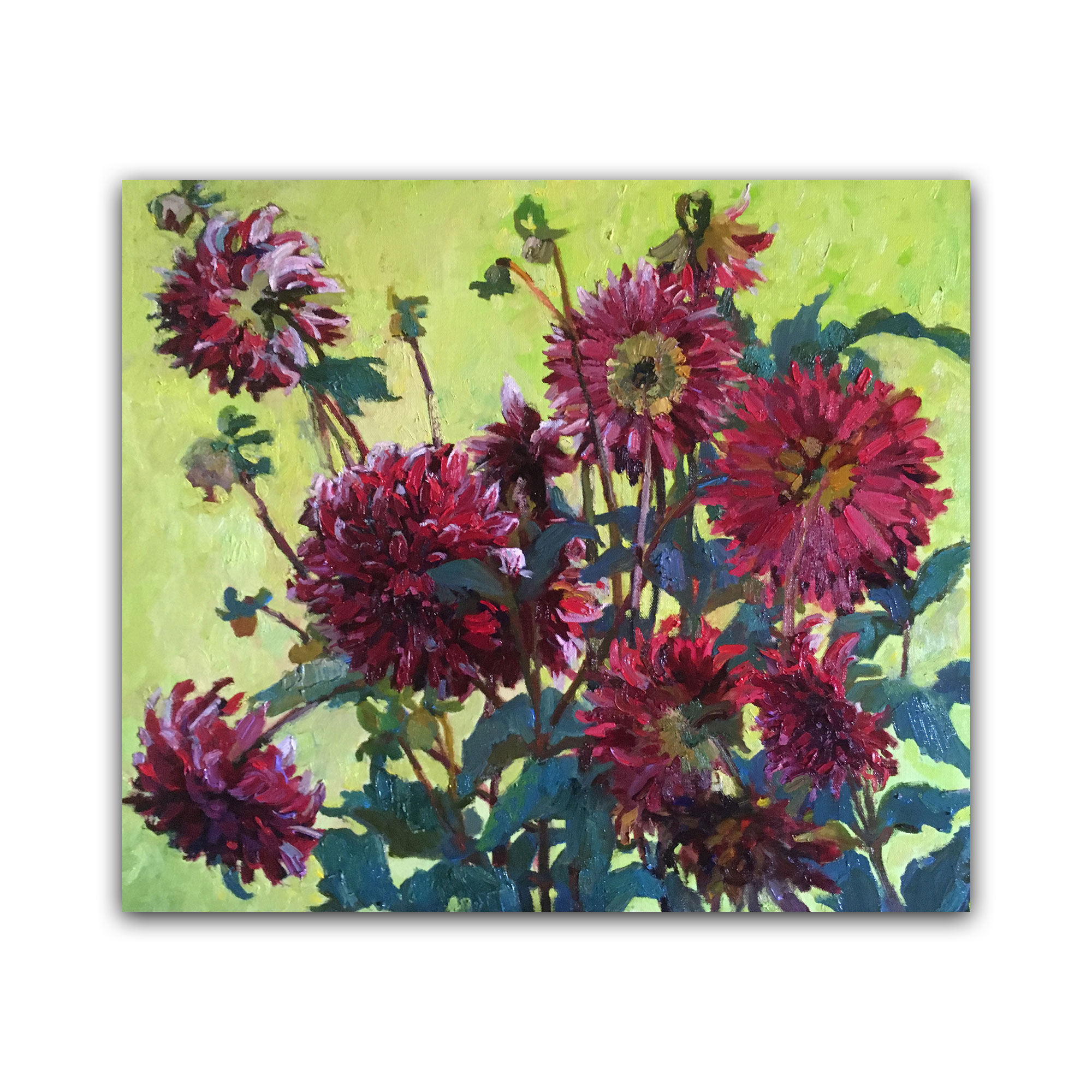 Картина "Георгины и солнце"