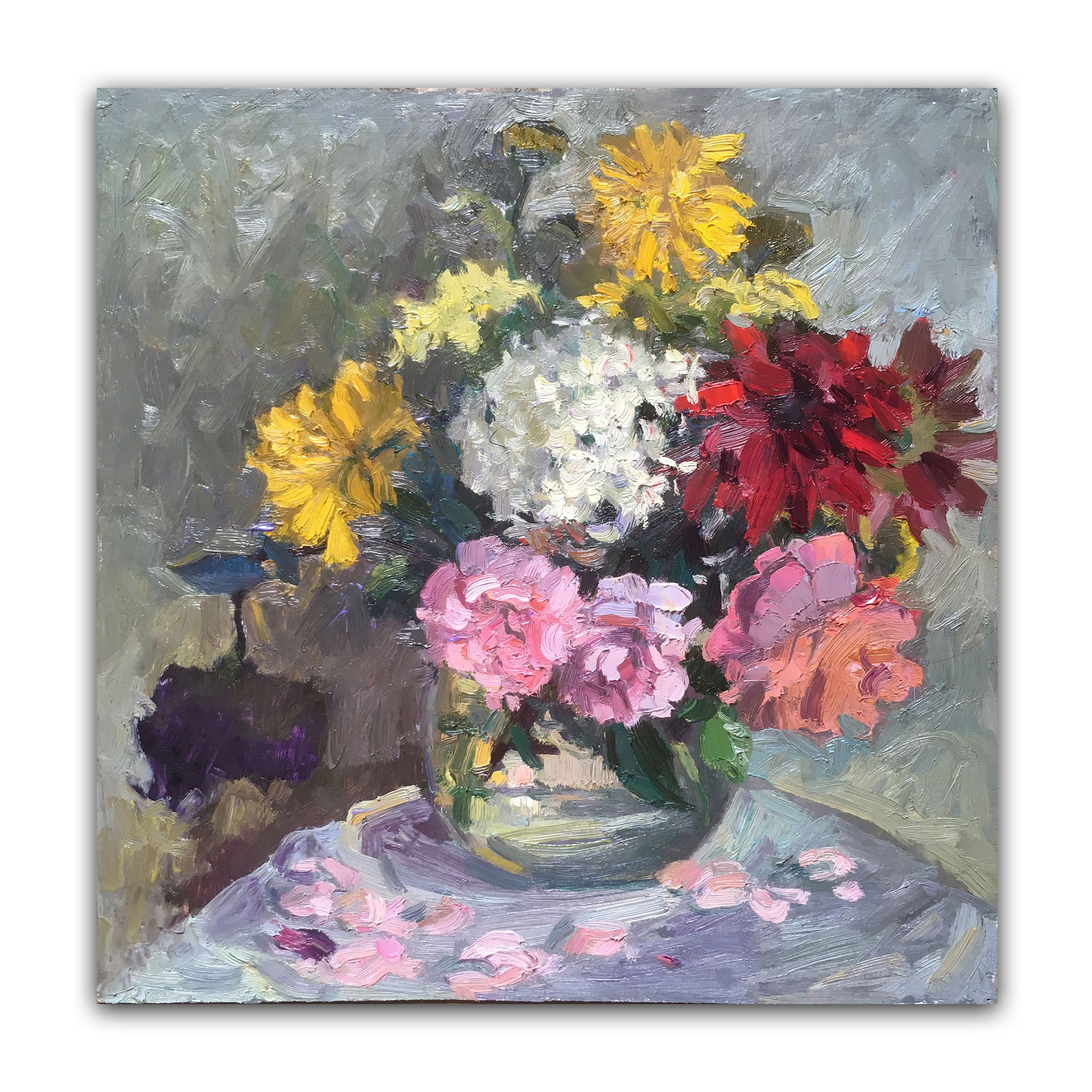 Картина "Букет с белой гортензией"