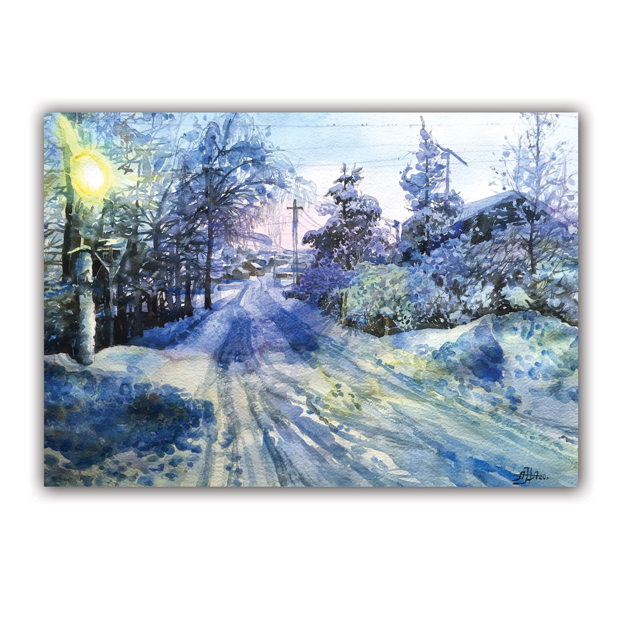 Открытка "Рождественская деревня"