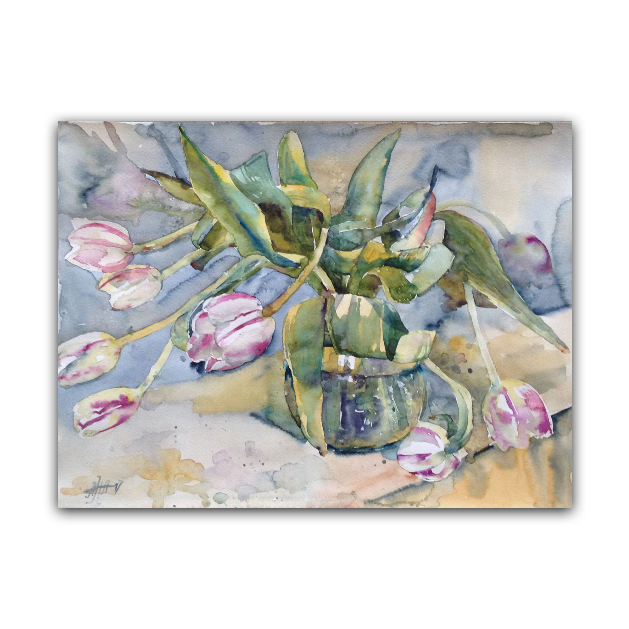 Картина "Белые тюльпаны 1"