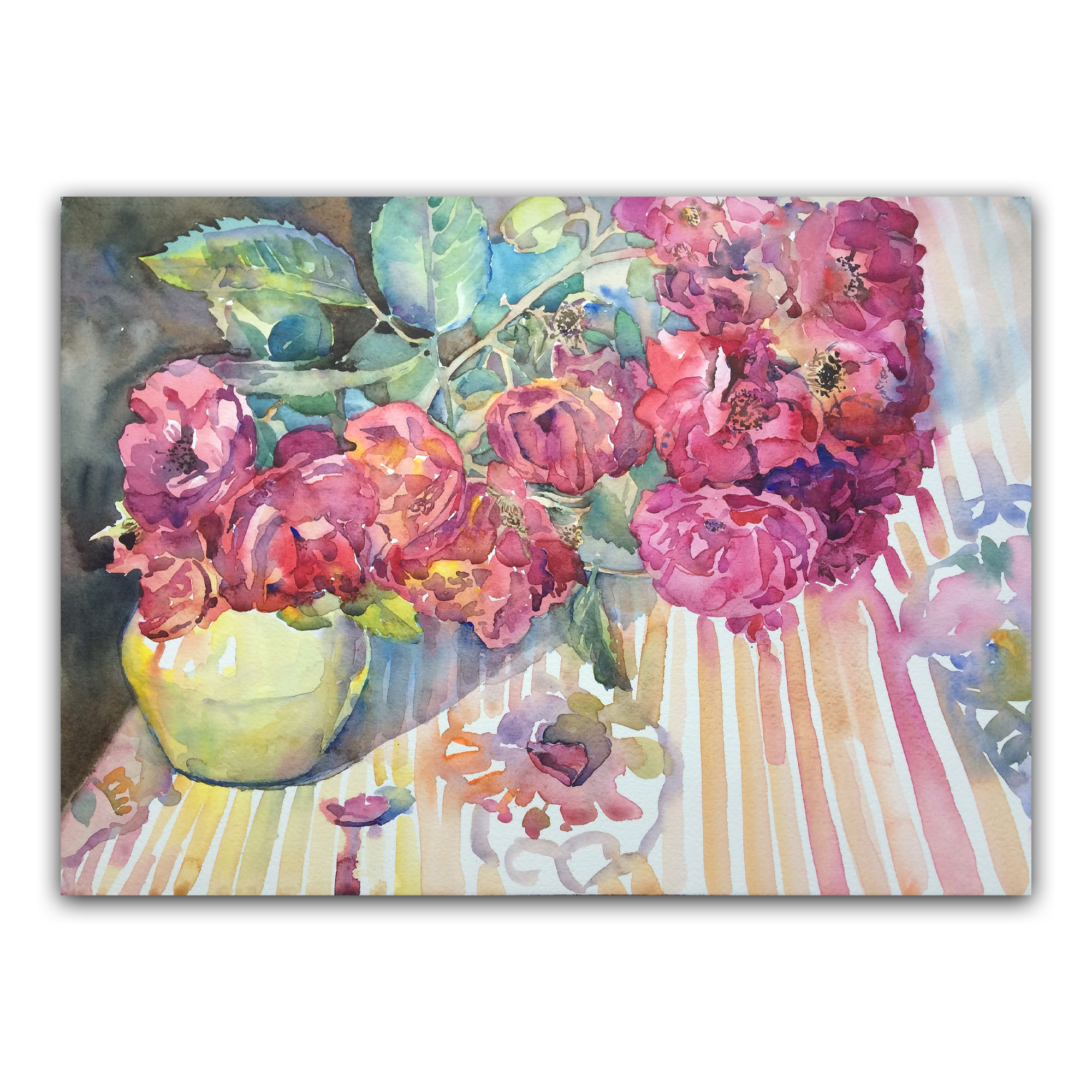 Картина "Малиновые розы и полосы"