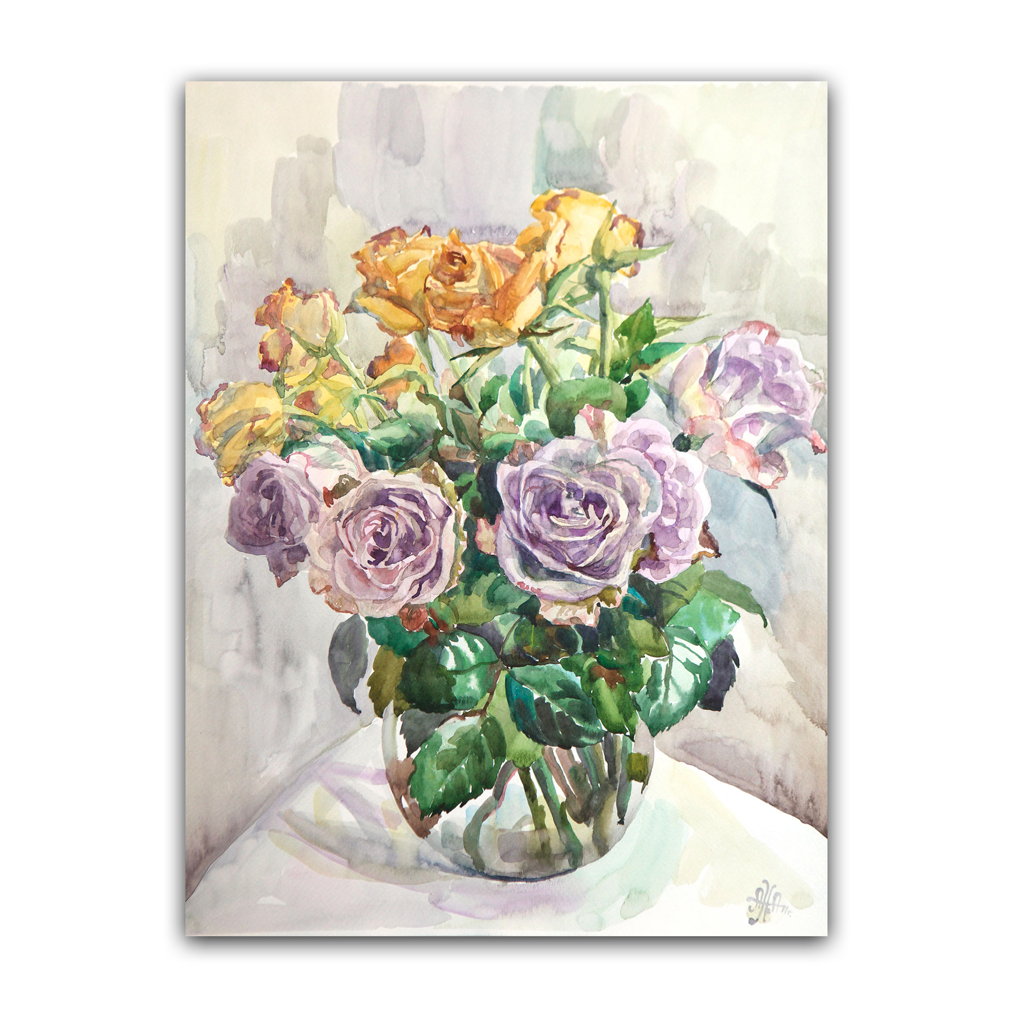 Картина "Розы сиреневые"