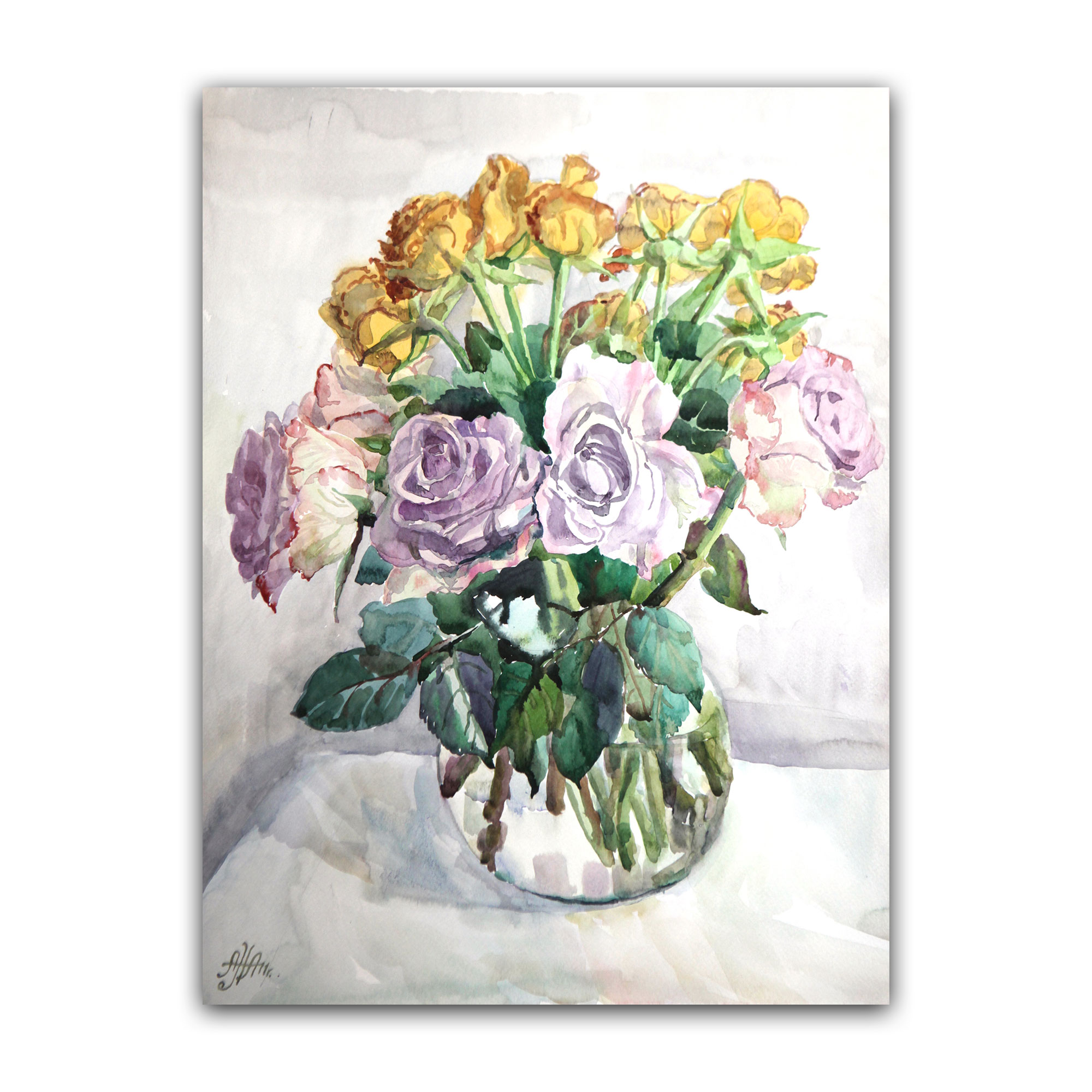 Картина "Розы сиреневые 2"