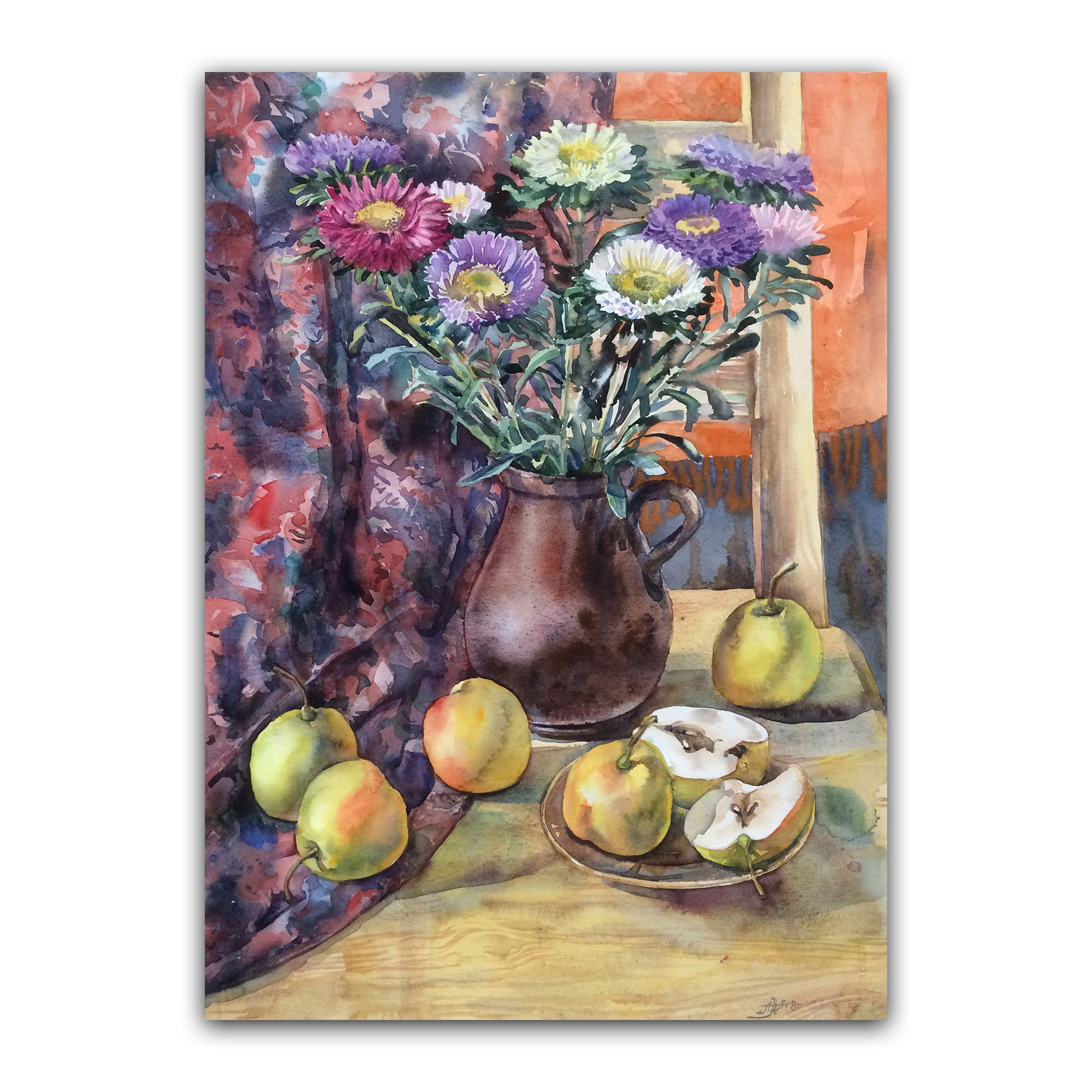 Картина "Астры и груши"