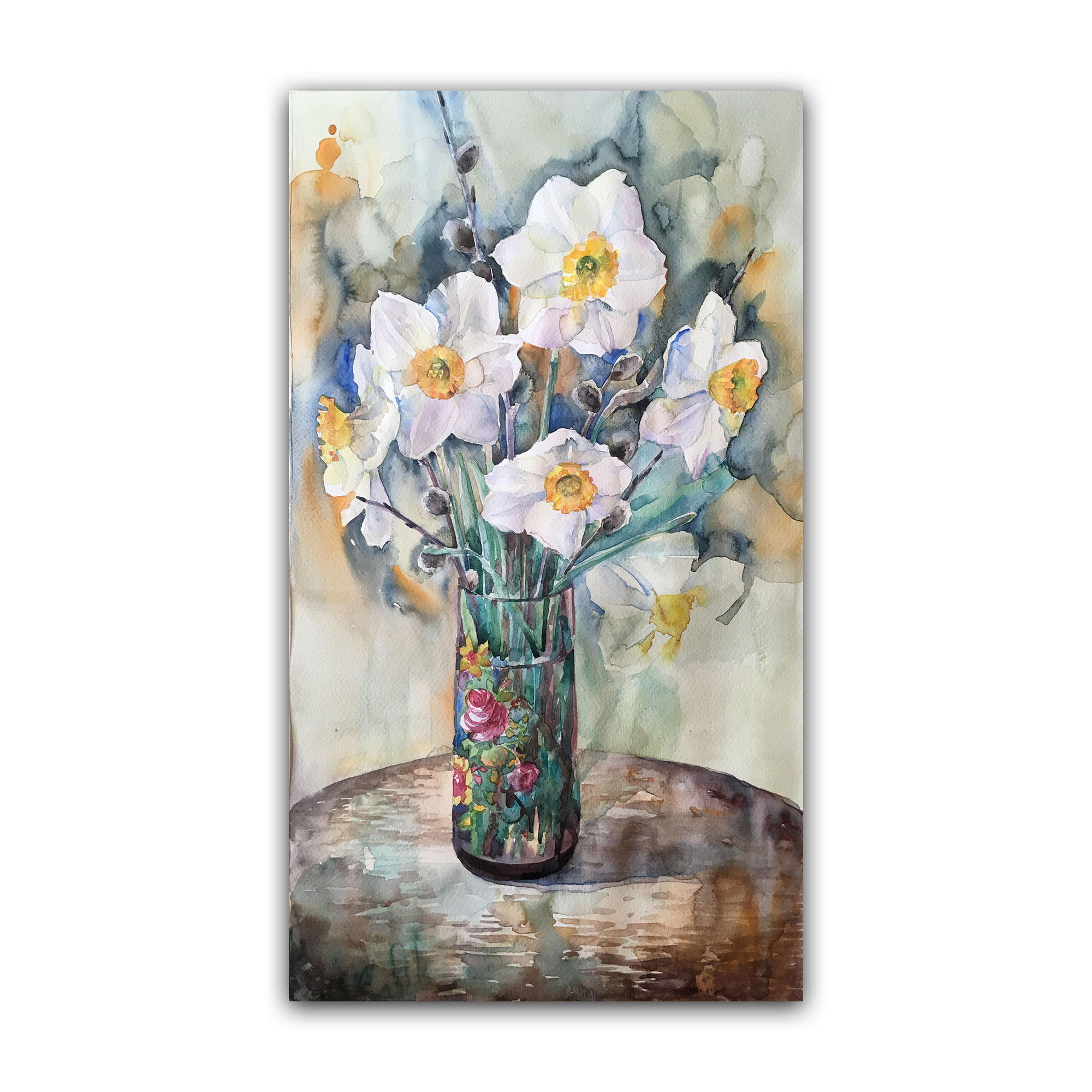 Картина "Нарциссы и верба"