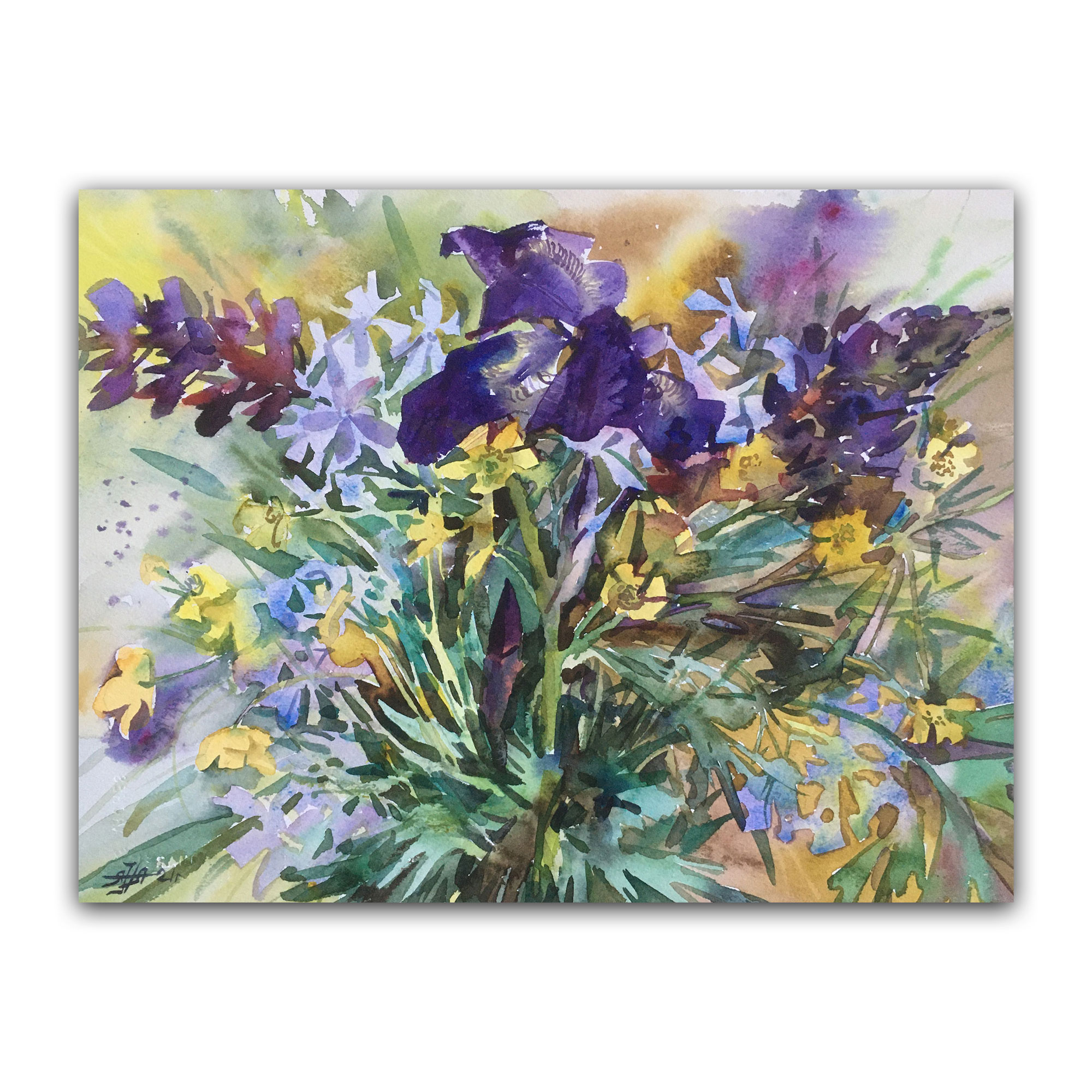 Картина "Букет с ирисом"