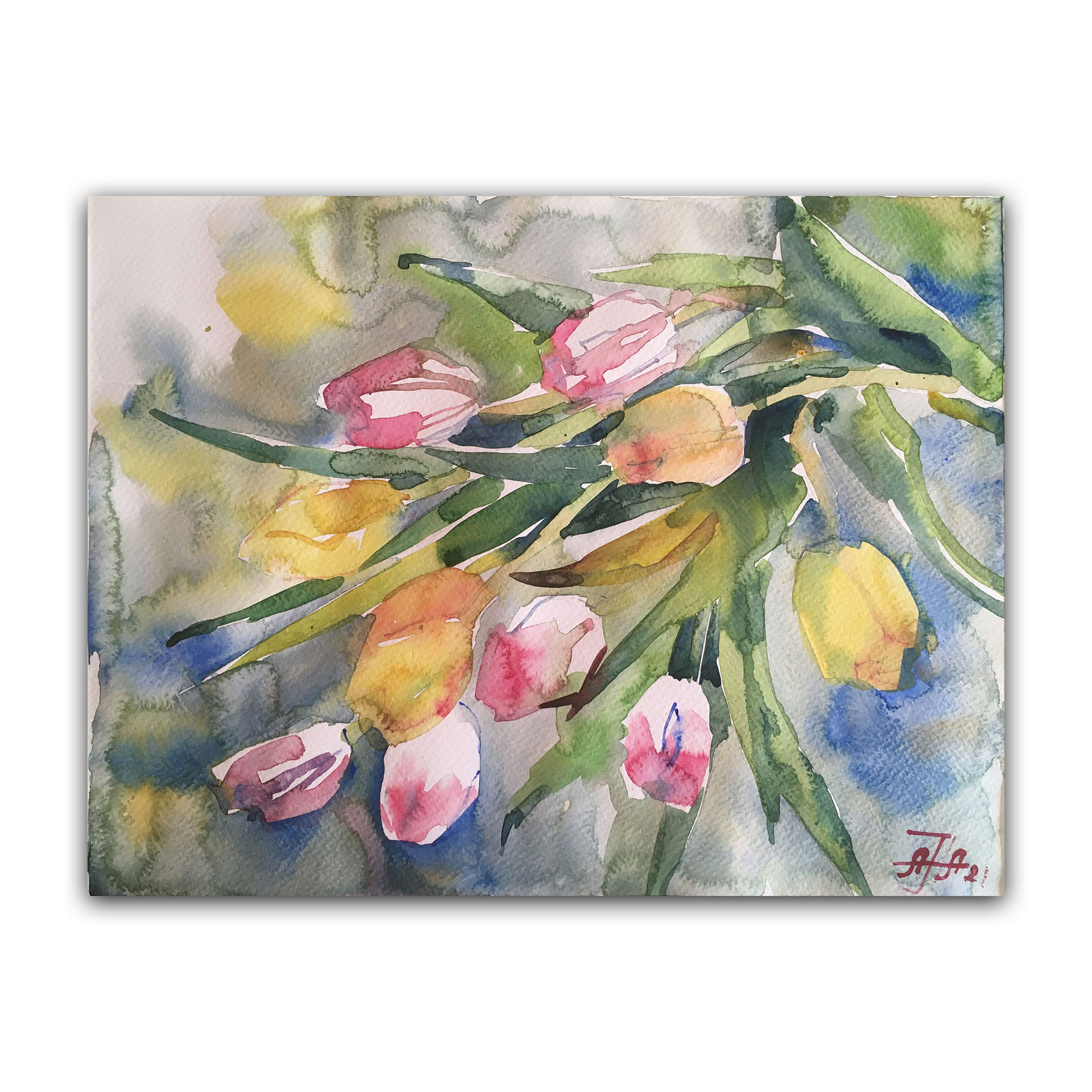 Картина "Тюльпаны на выставке"