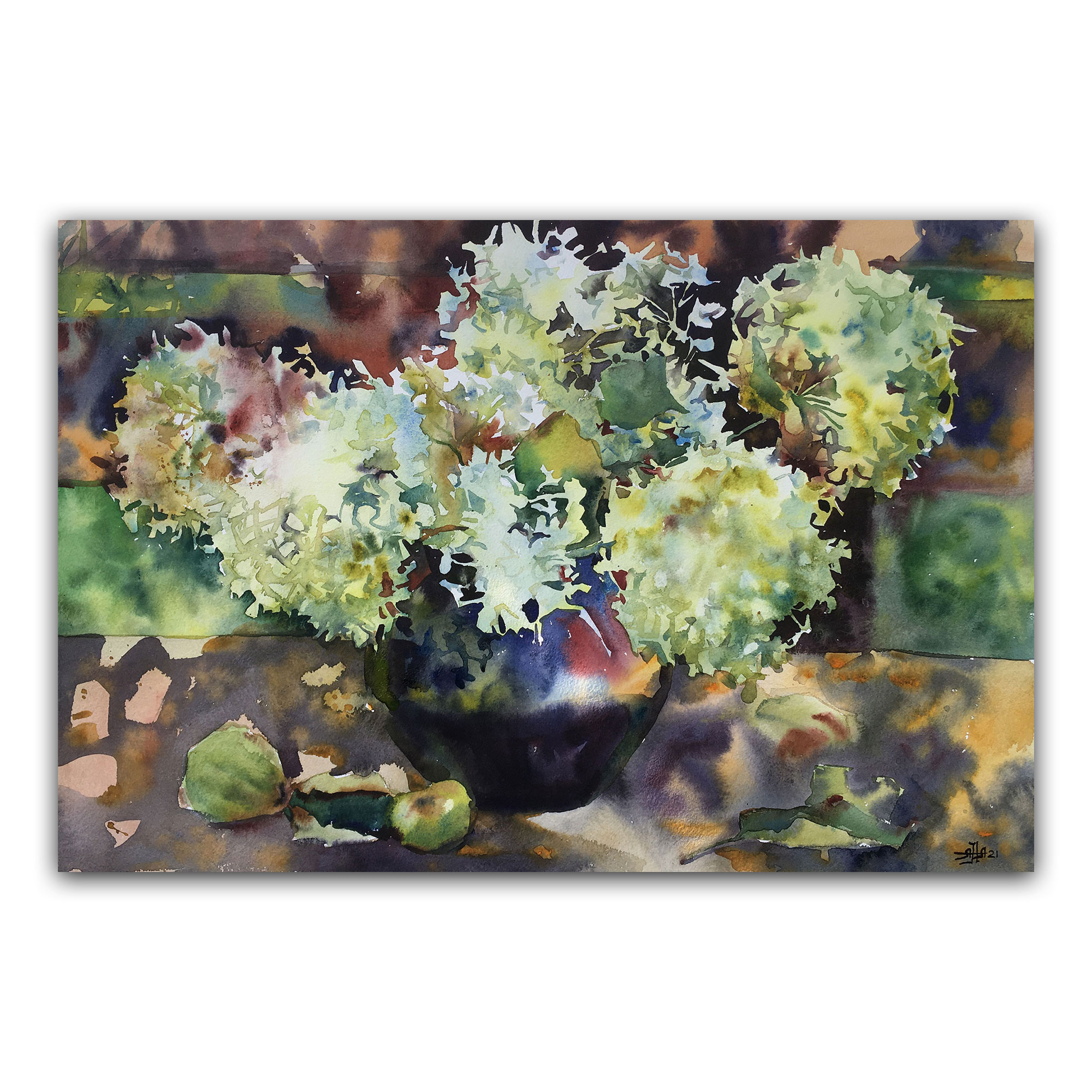 Картина "Гортензия в вазе"