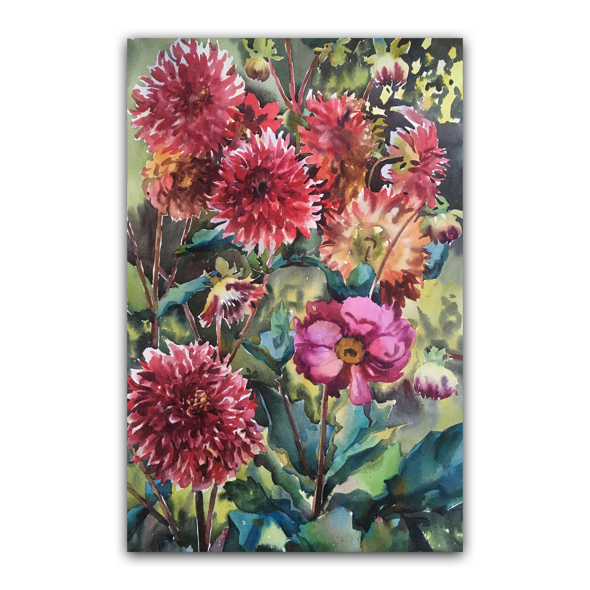 Картина "Георгины в саду"