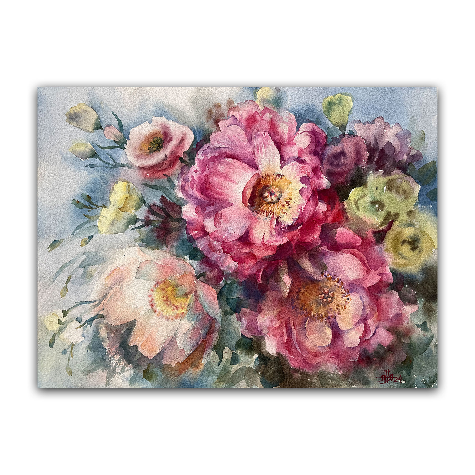 Картина "Коралловые пионы"