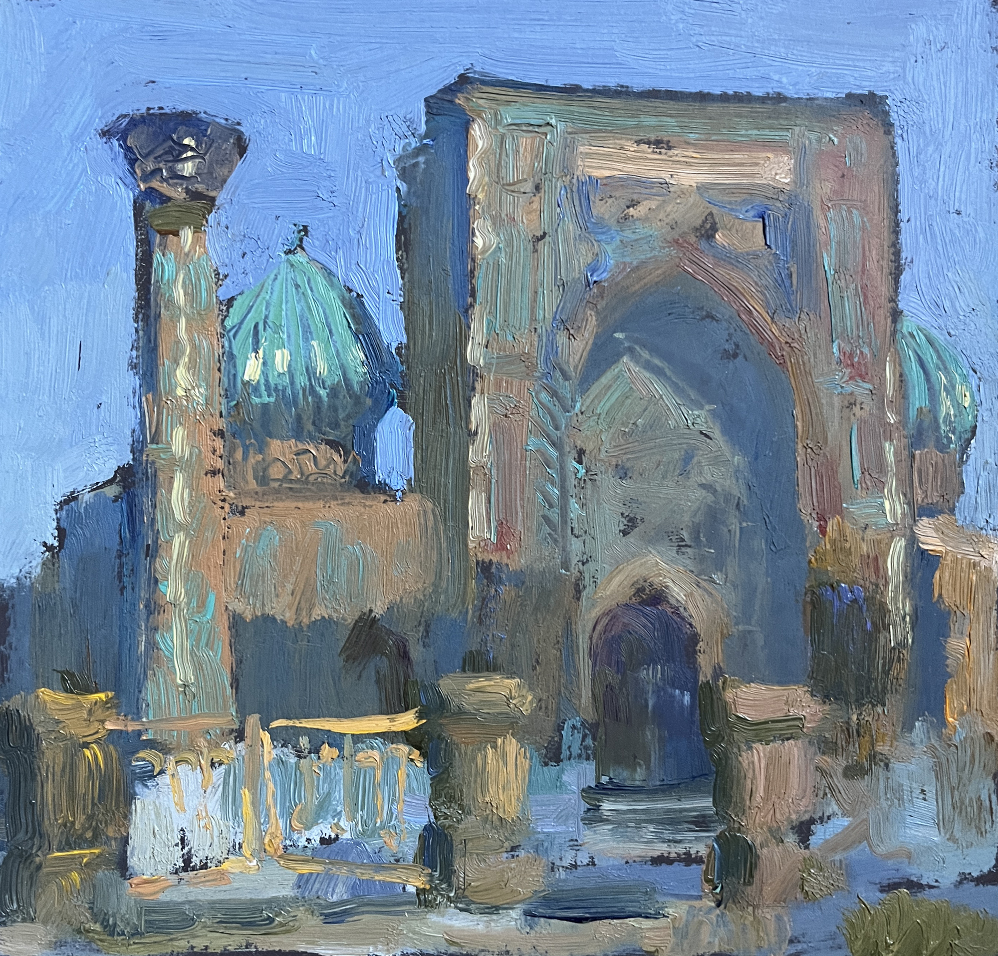 Картина "Риджистан вечерний" этюд