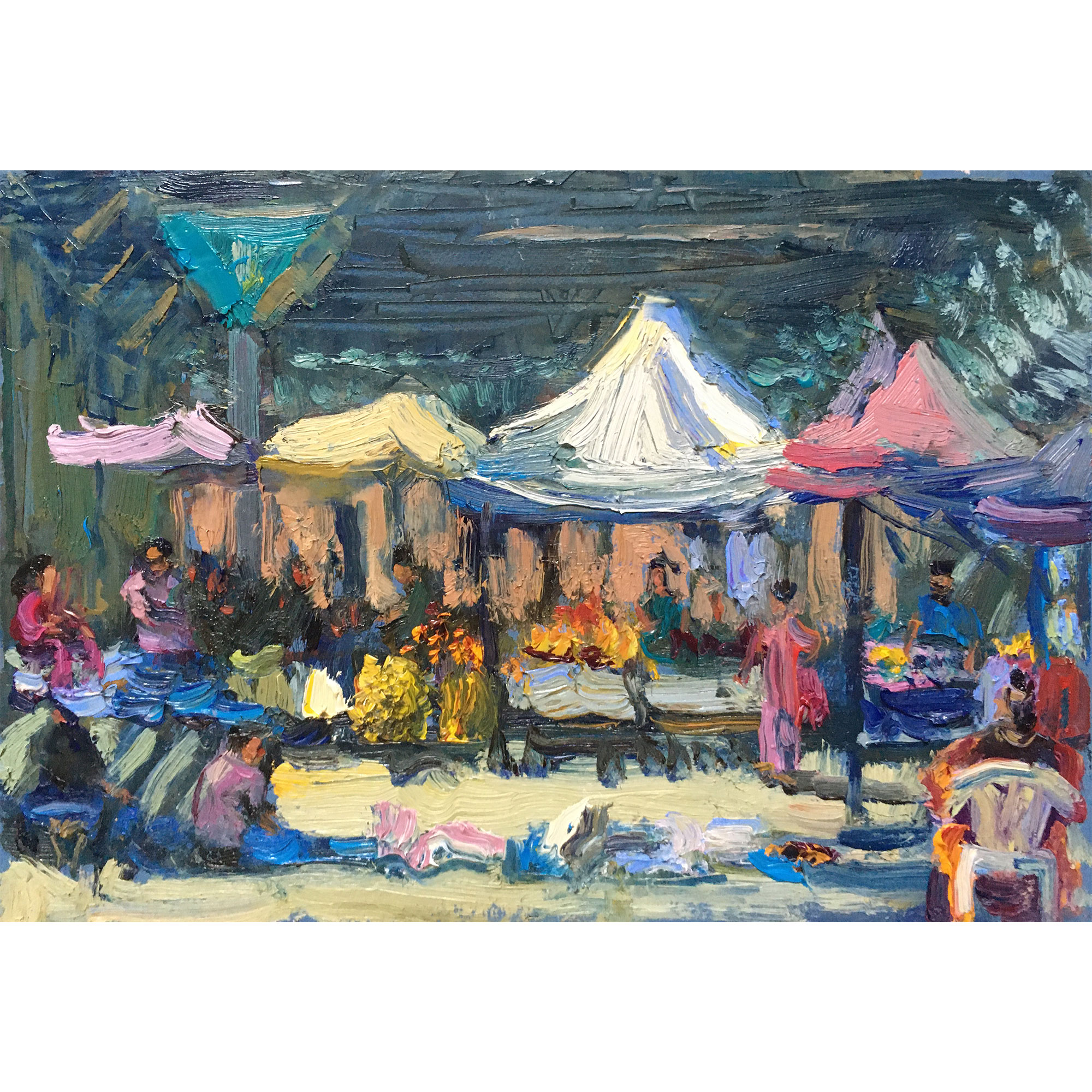 Картина "Рынок" этюд