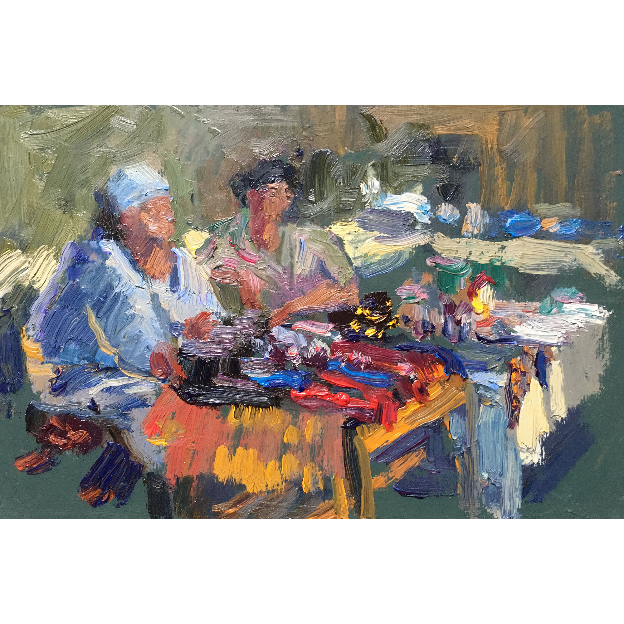 Картина "Рынок - 2" этюд