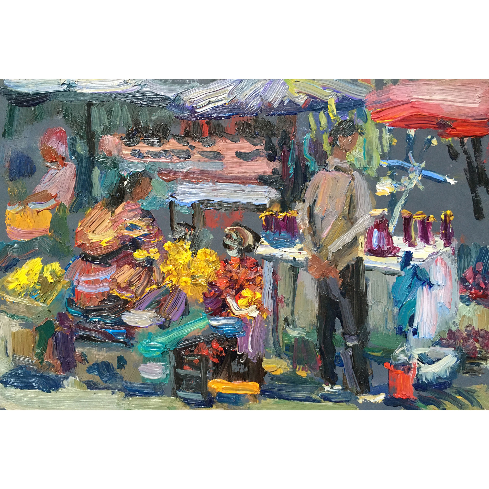 Картина "Рынок - 3" этюд