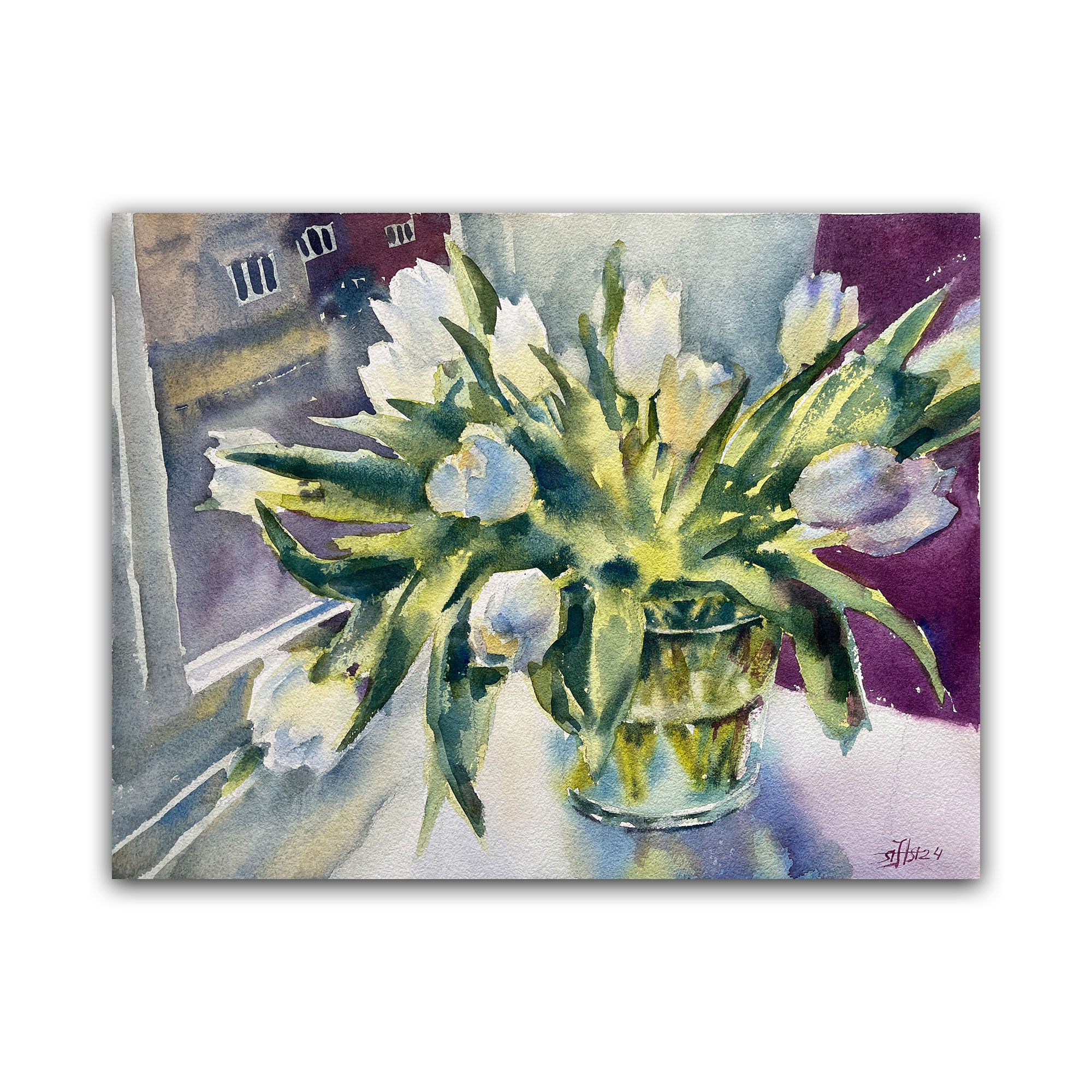 Картина "Белые тюльпаны"