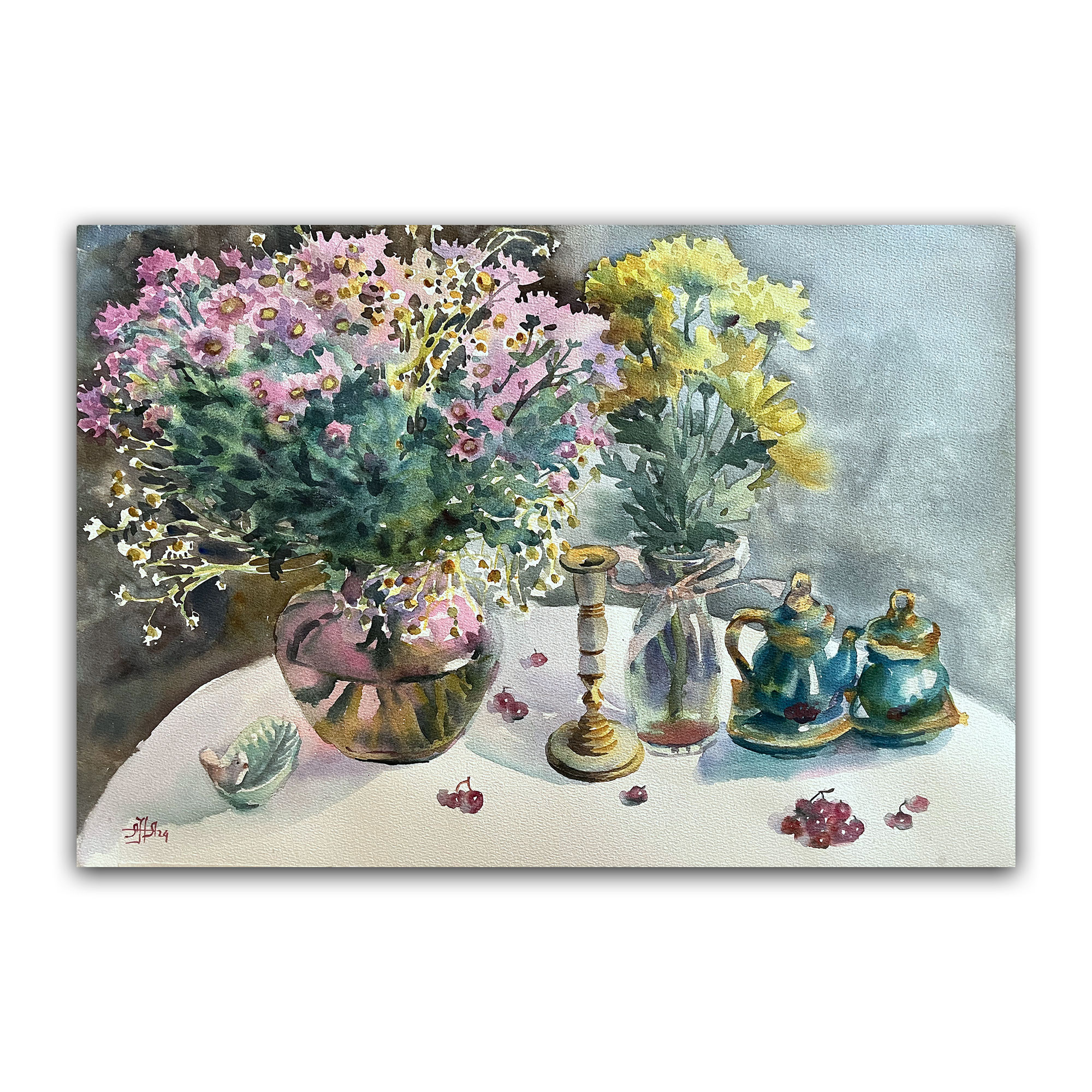 Картина "Натюрморт с ягодами"