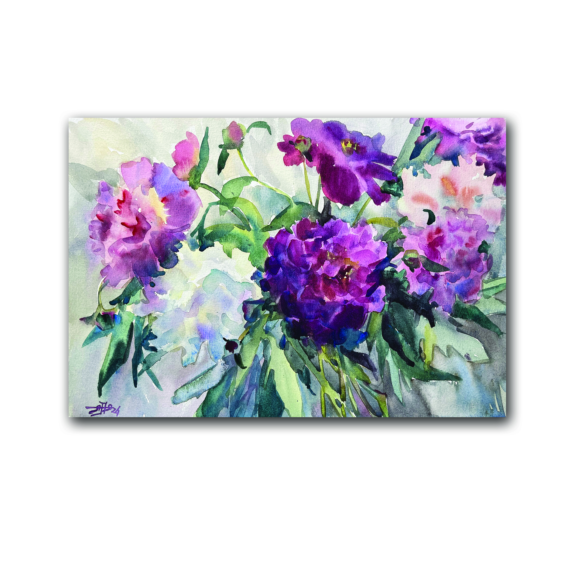 Картина "Малиновые пионы"