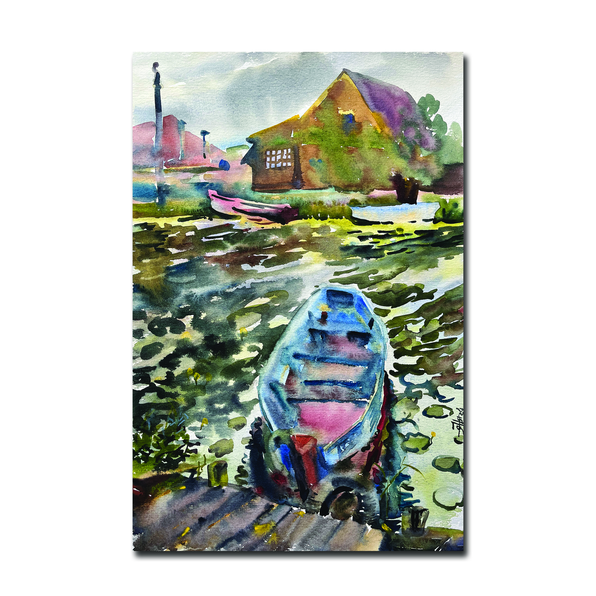 Картина "Лодка у Плещеева озера"