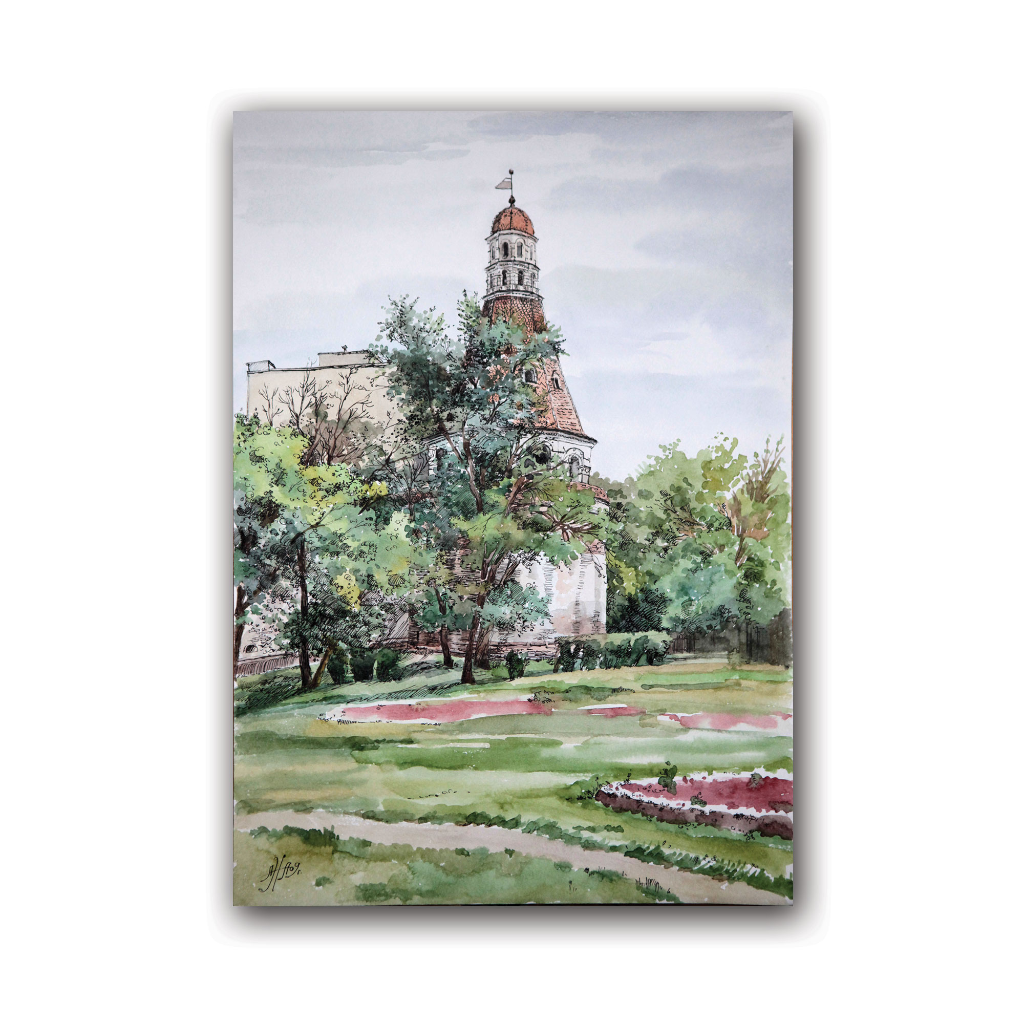 Картина "Башня Симоновского подворья"