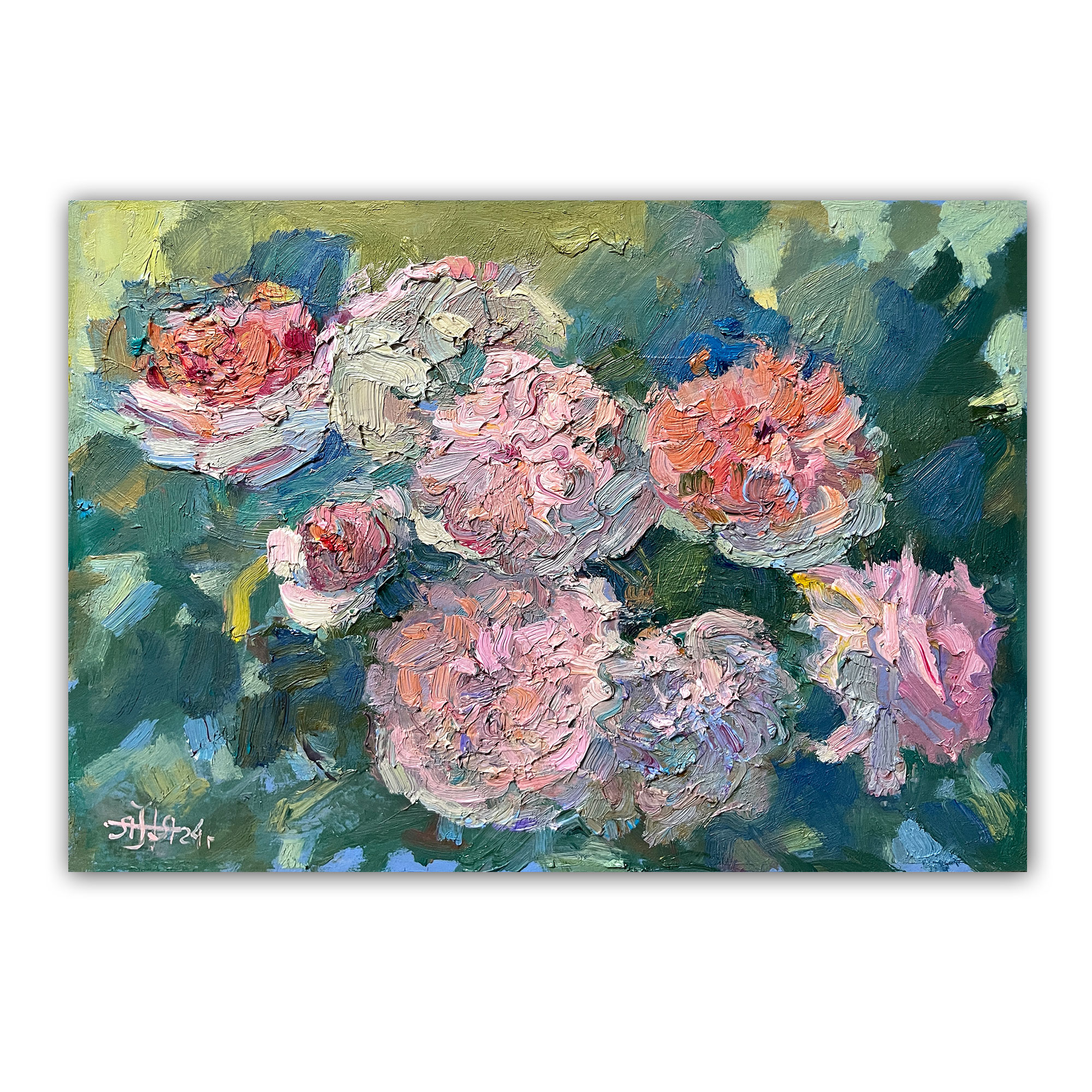 Картина "Розы в утреннем саду"