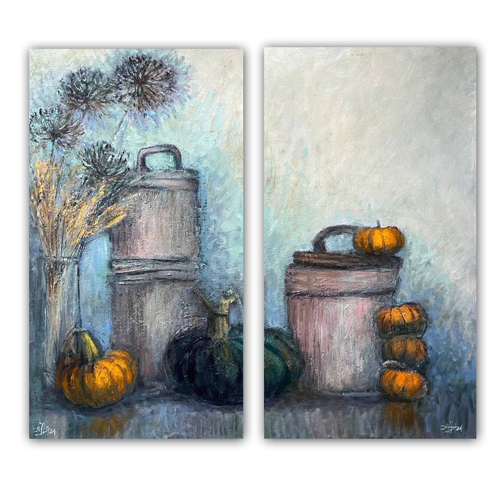 Картина диптих "Тыквы"
