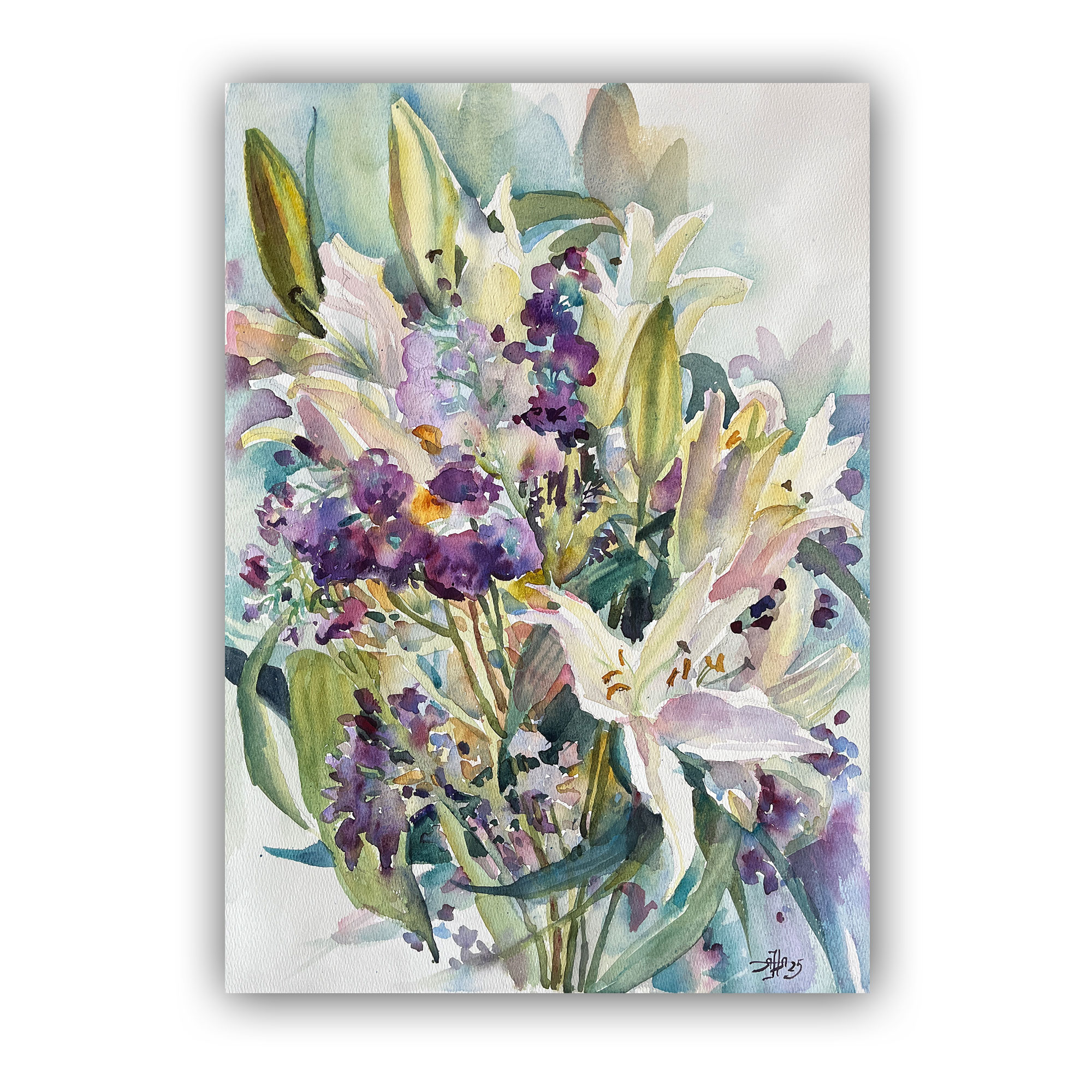 Лилии и матиола