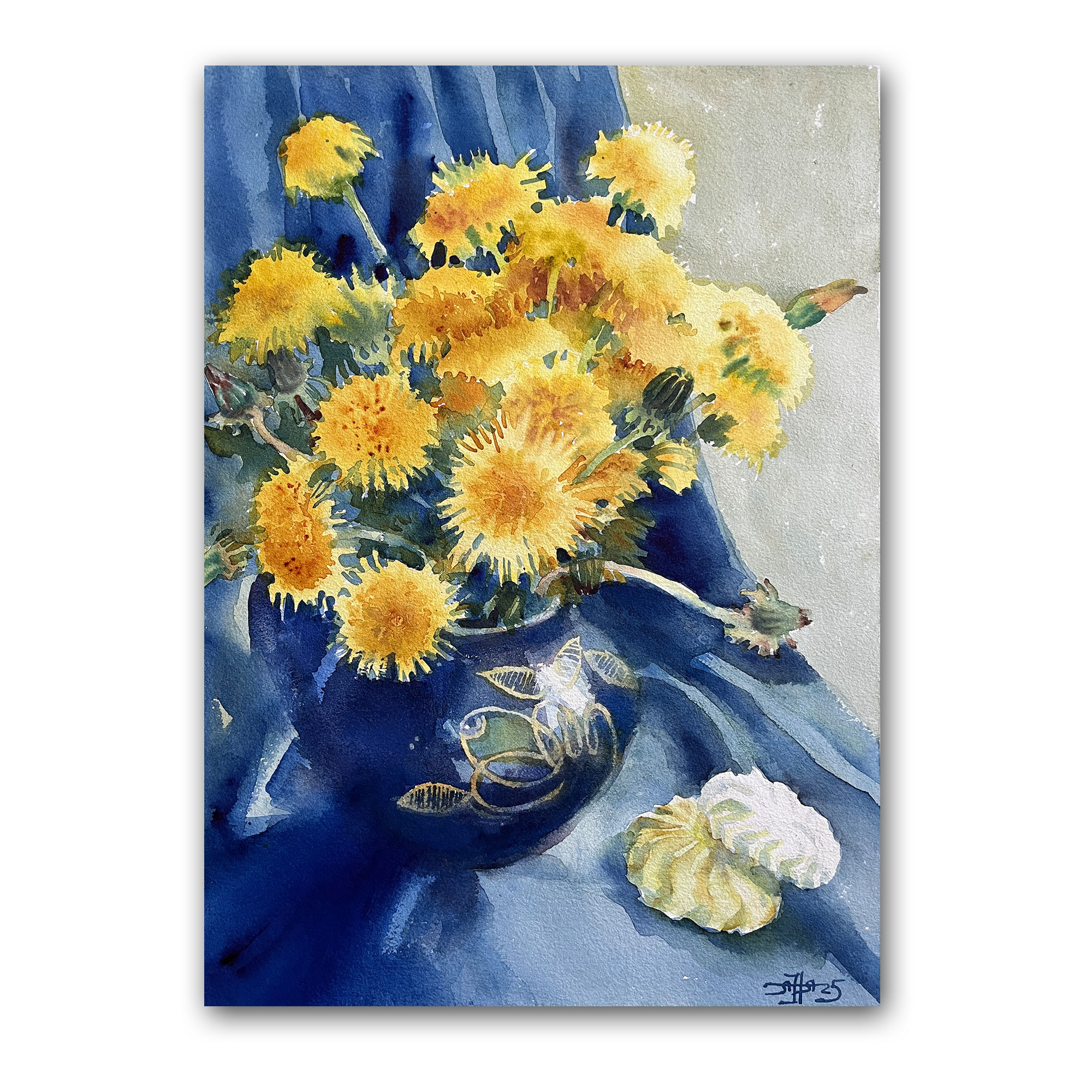 Картина "Жёлтые в кобальте"