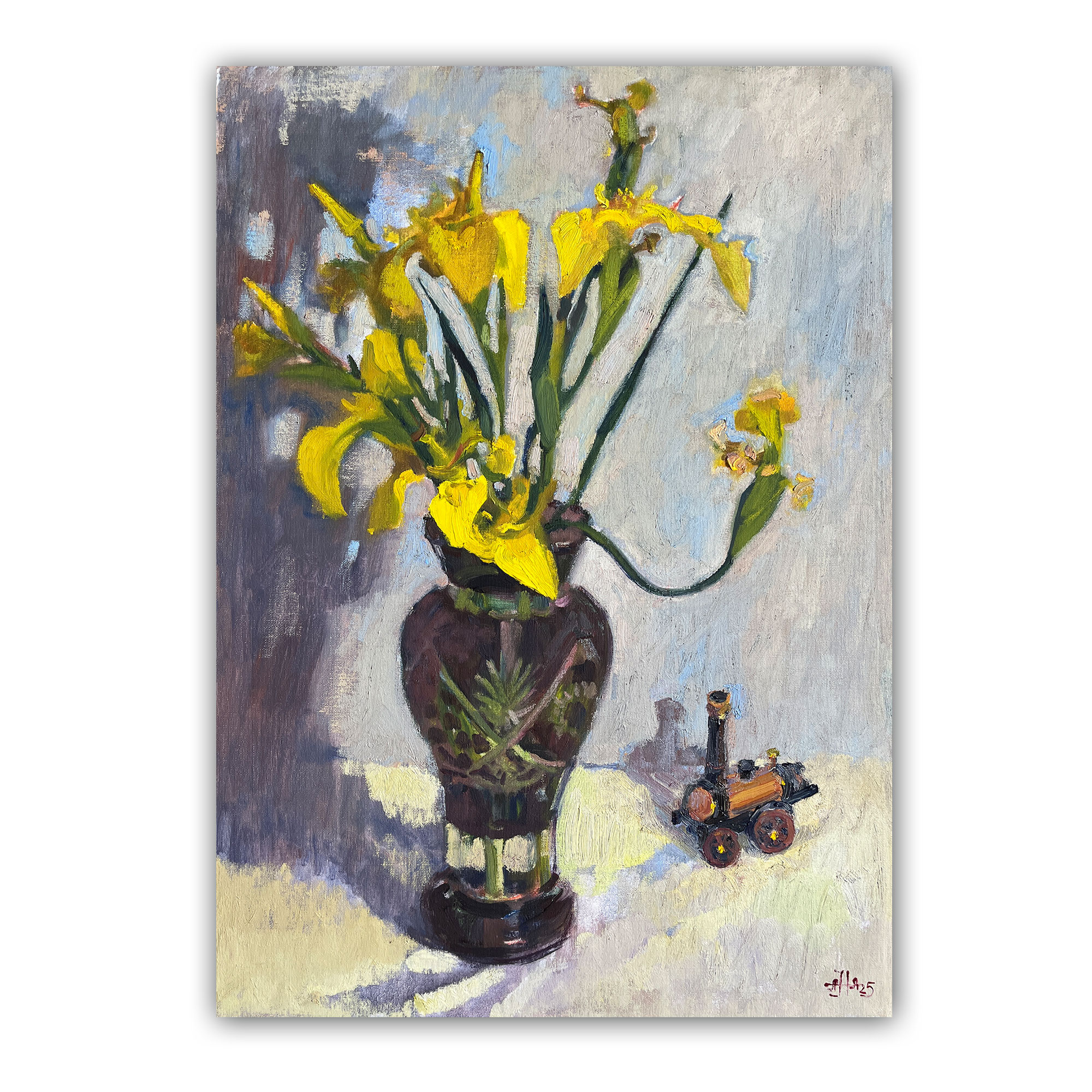 Картина "Ирисы и паровозик счастья"