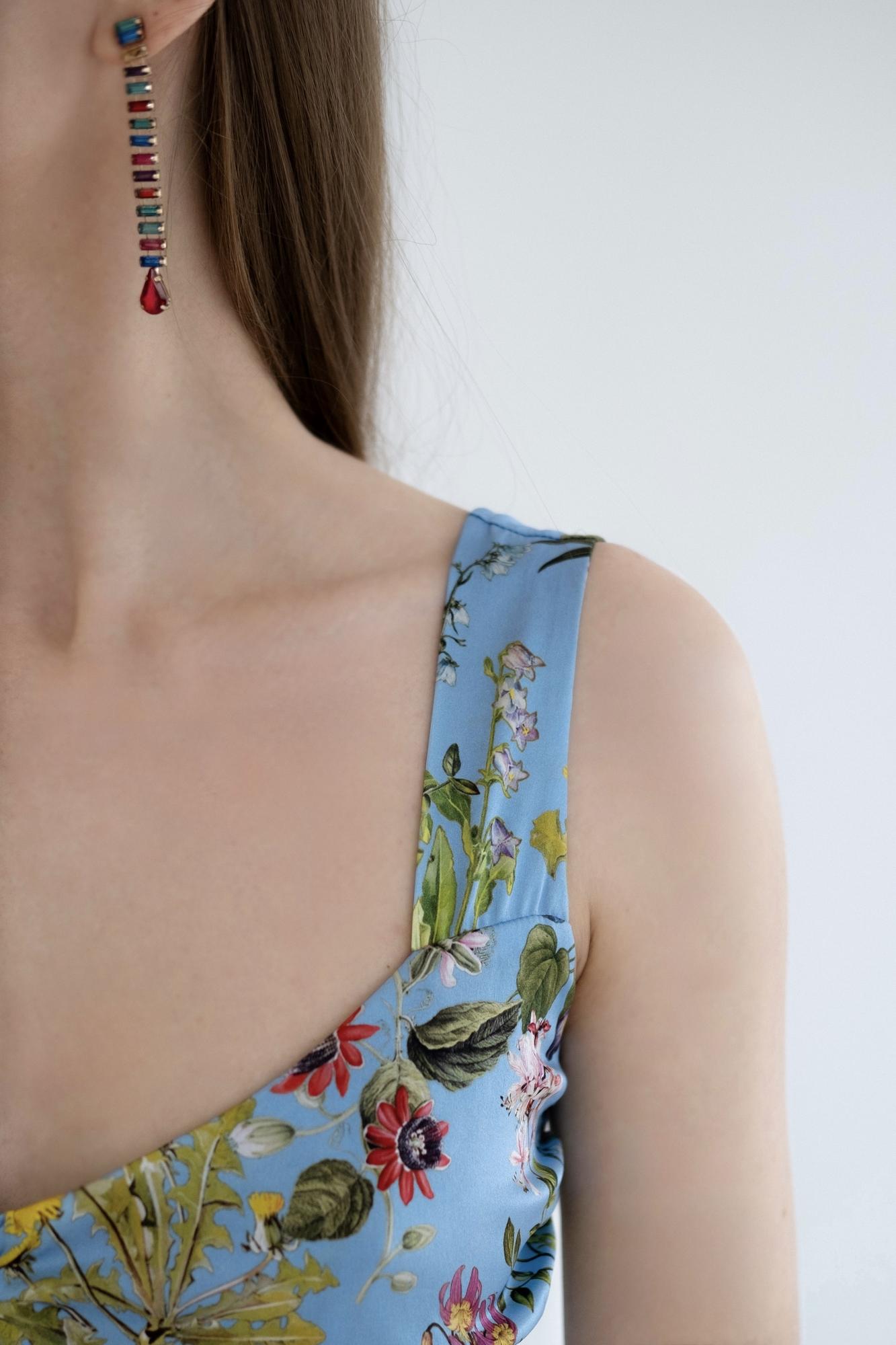 Шелковое цветочное миди