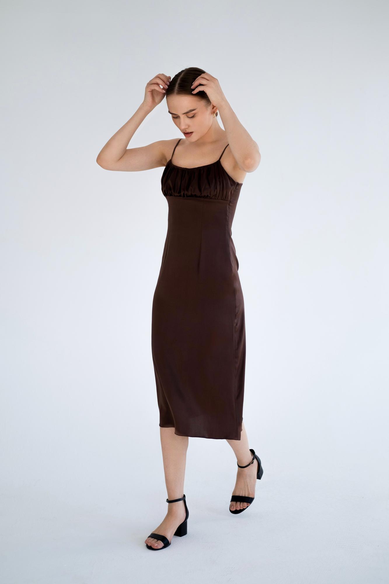 Шелковое платье (шоколад)