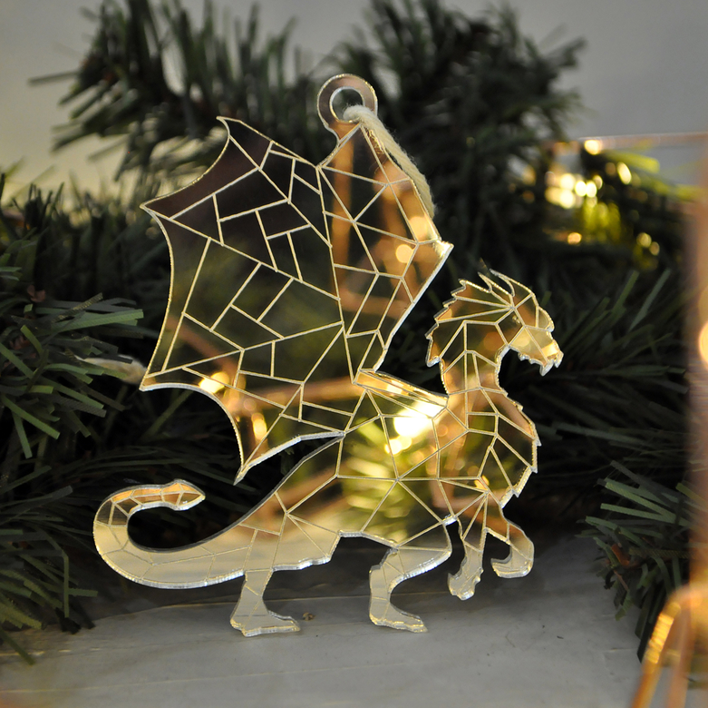 необычная новогодняя ёлочная игрушка дракон - сувенир на новый год необычный подарок в виде дракона